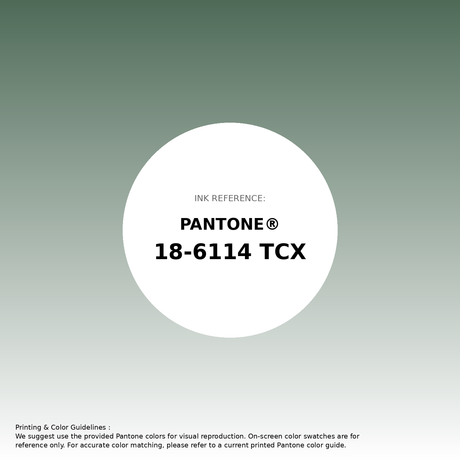 Stunning gradient artwork featuring Pantone 18-6114 Tcx Myrtle Color | Hex color Code #4f6b58. Beautiful color transitions perfect for modern designs and backgrounds. #gradient #colorart #design #4f6b58