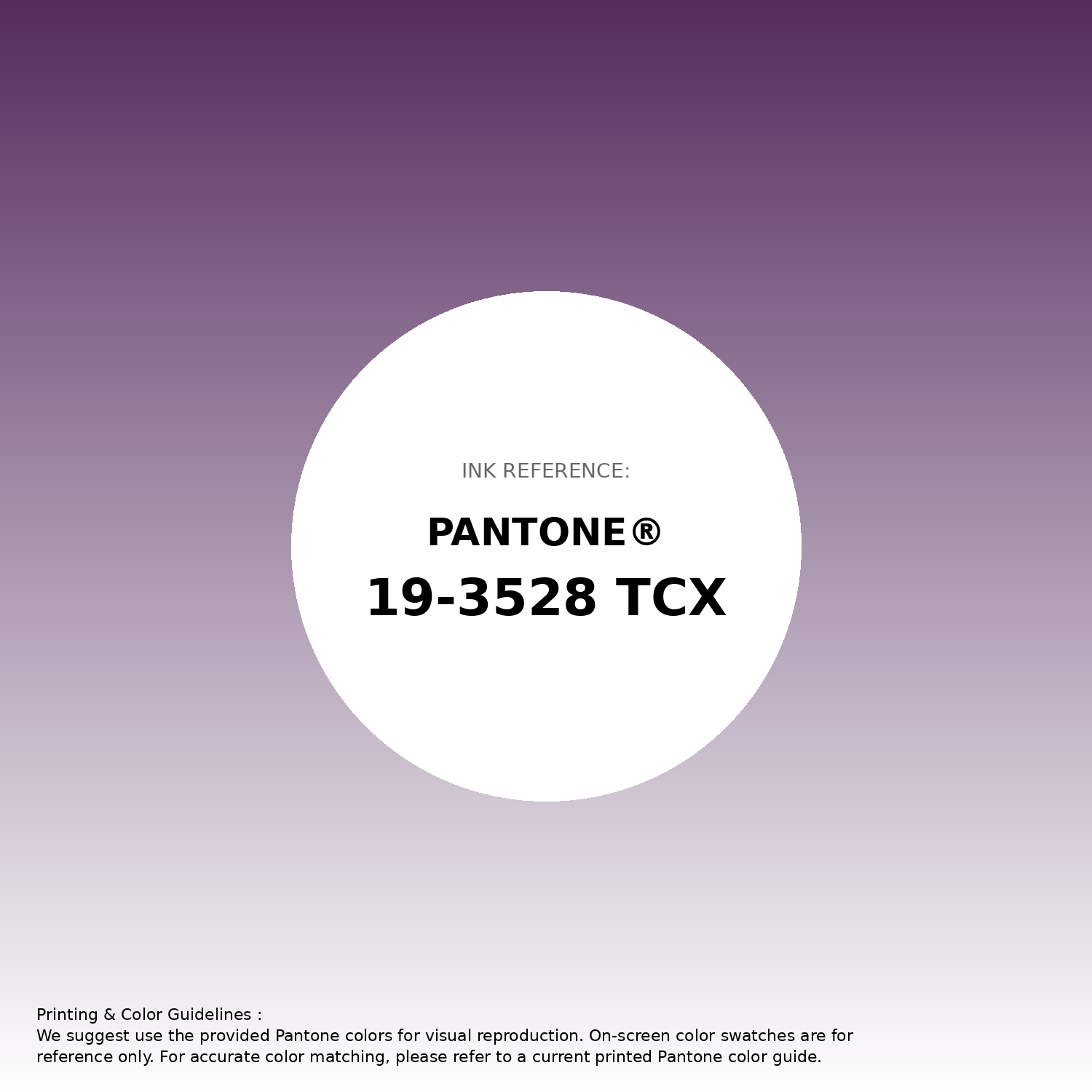 Hex Color #542c5d | Printing Match PANTONE 19-3528 TCX | Color