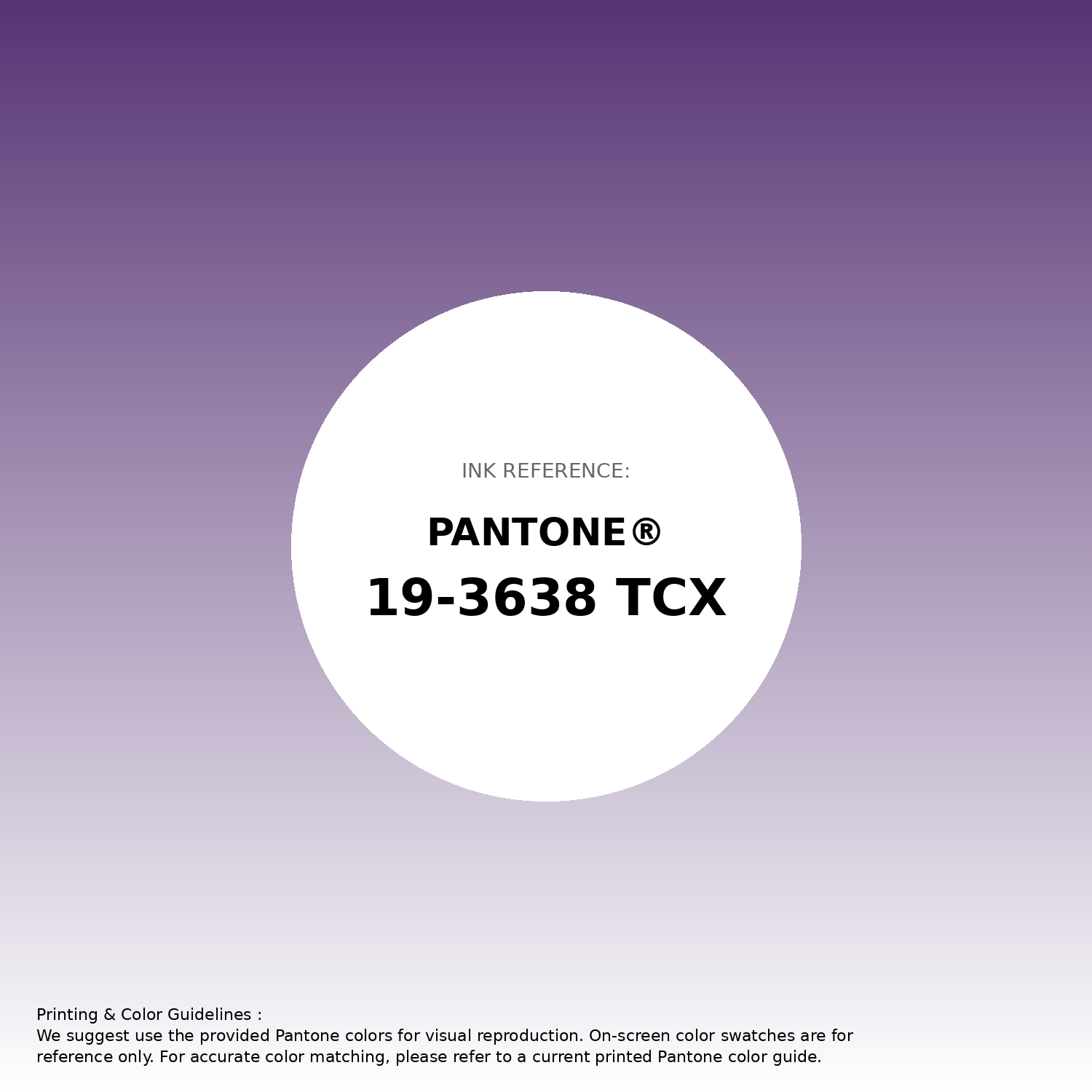 Hex Color #563474 | Printing Match PANTONE 19-3638 TCX | Color
