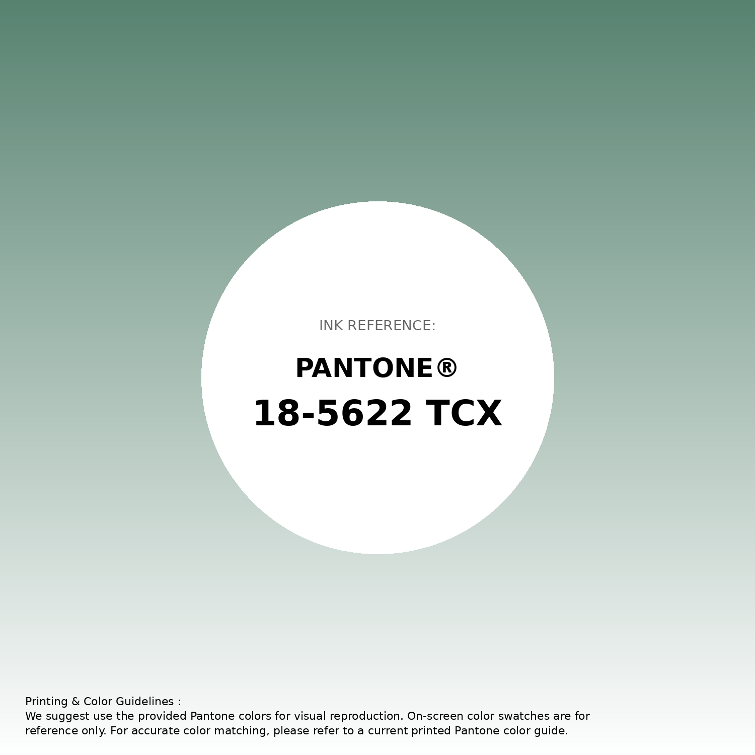 Stunning gradient artwork featuring Pantone 18-5622 Tcx Frosty Spruce Color | Hex color Code #578270. Beautiful color transitions perfect for modern designs and backgrounds. #gradient #colorart #design #578270