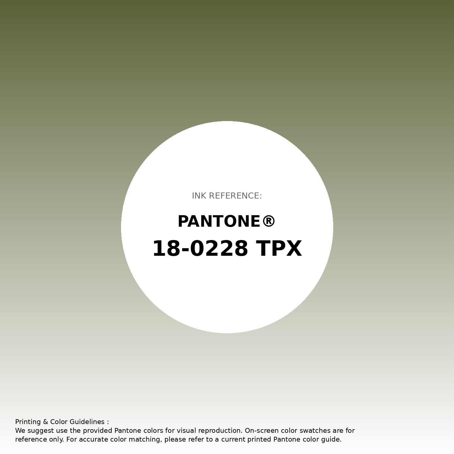 Stunning gradient artwork featuring Pantone 18-0228 Tpx Pesto Color | Hex color Code #596236. Beautiful color transitions perfect for modern designs and backgrounds. #gradient #colorart #design #596236