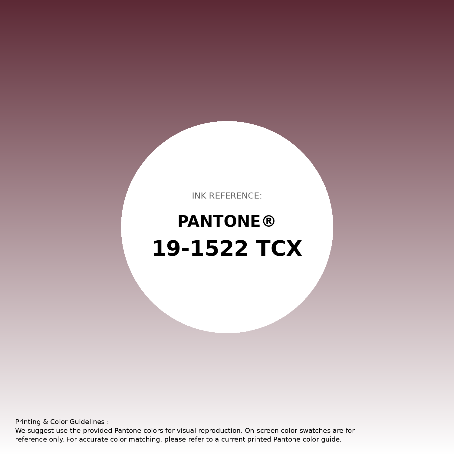 PANTONE色見本 RLLICS Coated Hex Color #5c2935 | Pantone PANTONE 19-1522 TCX | Hsl | Rgb
