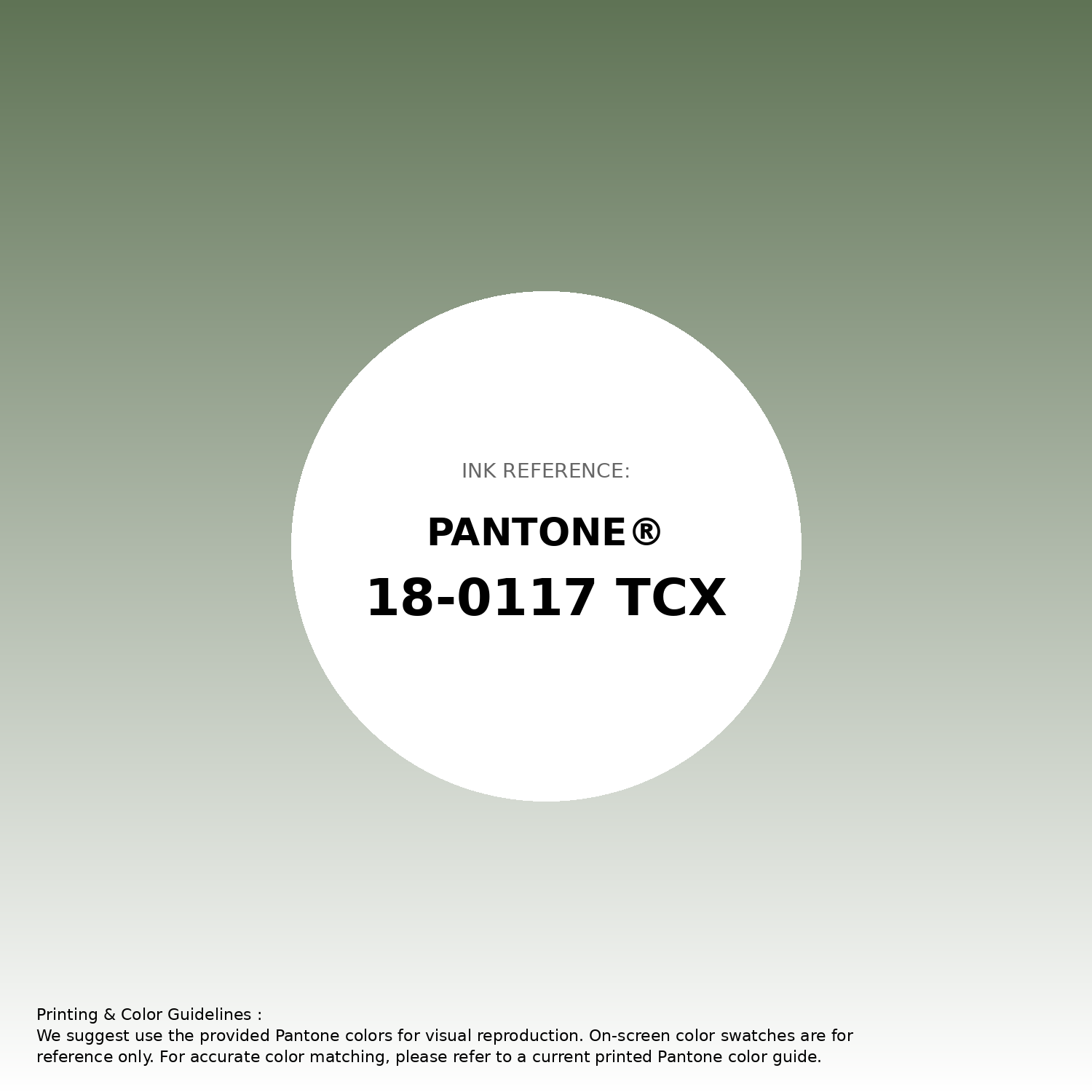 Hex Color #5f7355 | Printing Match PANTONE 18-0117 TCX | Color