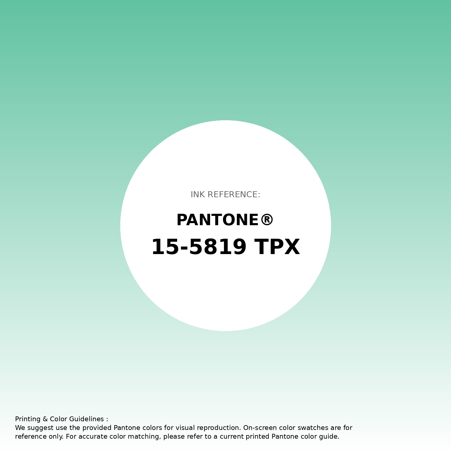 Hex Color #61c2a2 | Printing Match PANTONE 15-5819 TPX | Color