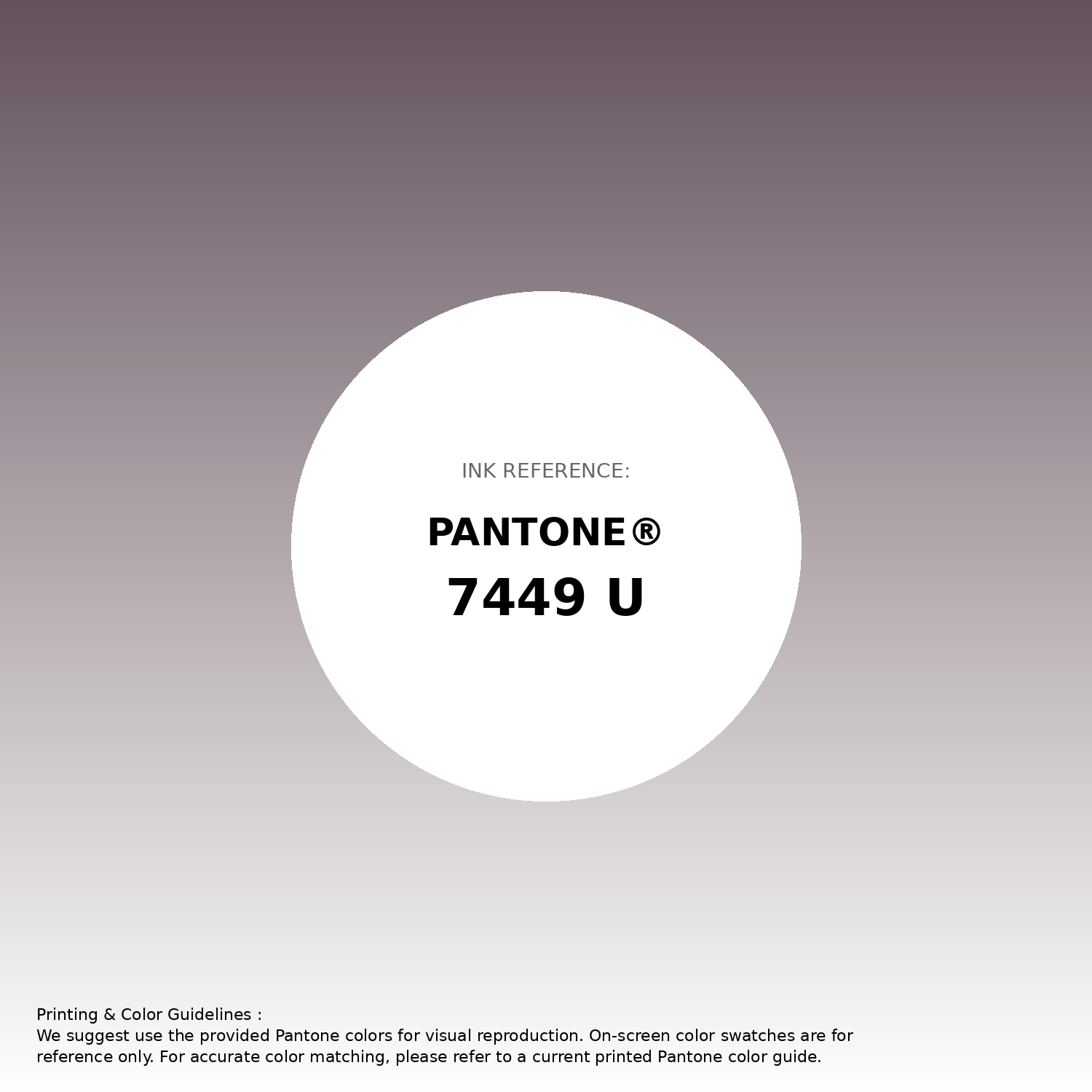Stunning gradient artwork featuring Pantone 7449 U Color | Hex color Code #63515c. Beautiful color transitions perfect for modern designs and backgrounds. #gradient #colorart #design #63515c