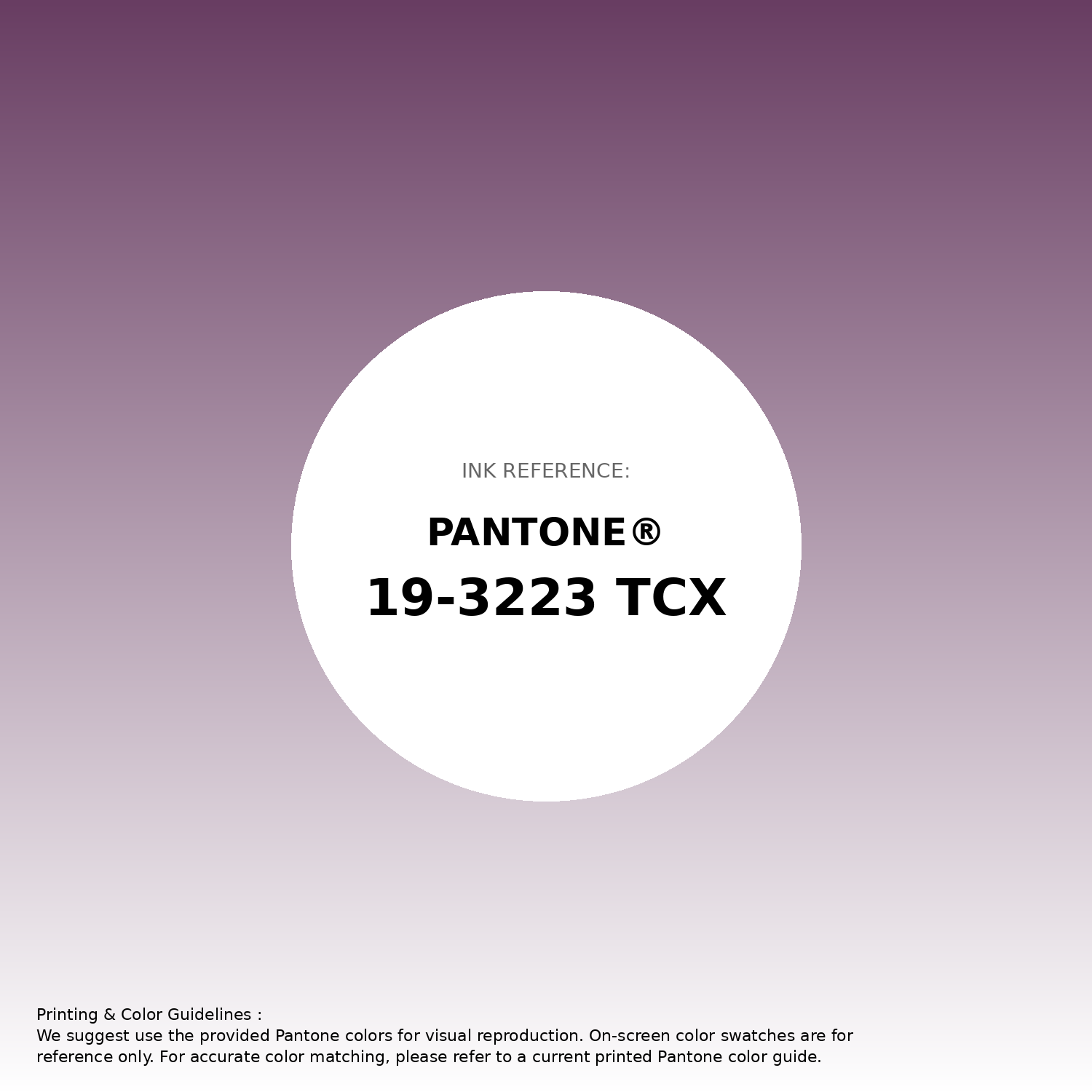 Hex Color #683d62 | Printing Match PANTONE 19-3223 TCX | Color