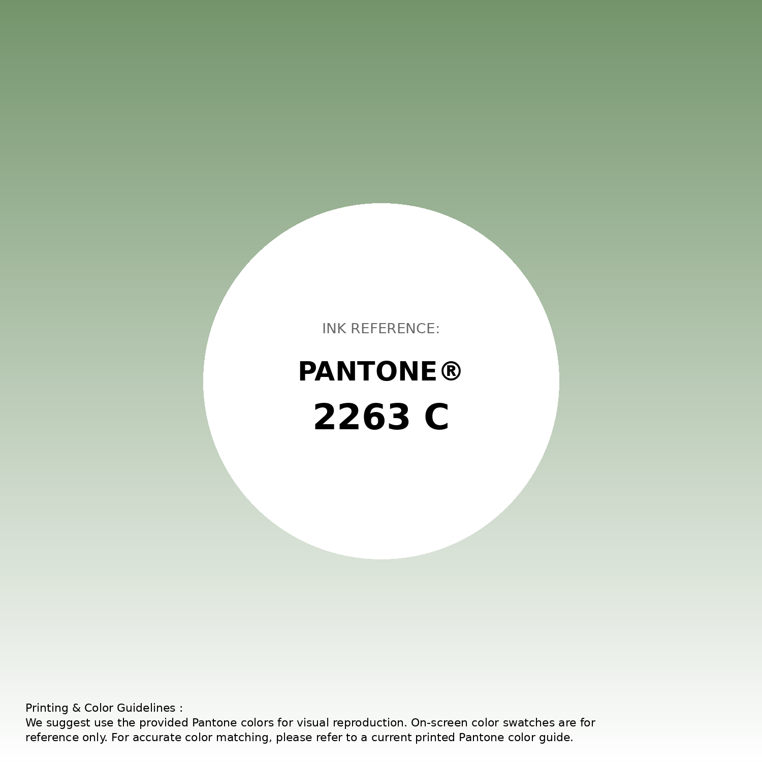 Hex Color #74956c | Printing Match PANTONE 2263 C | Color