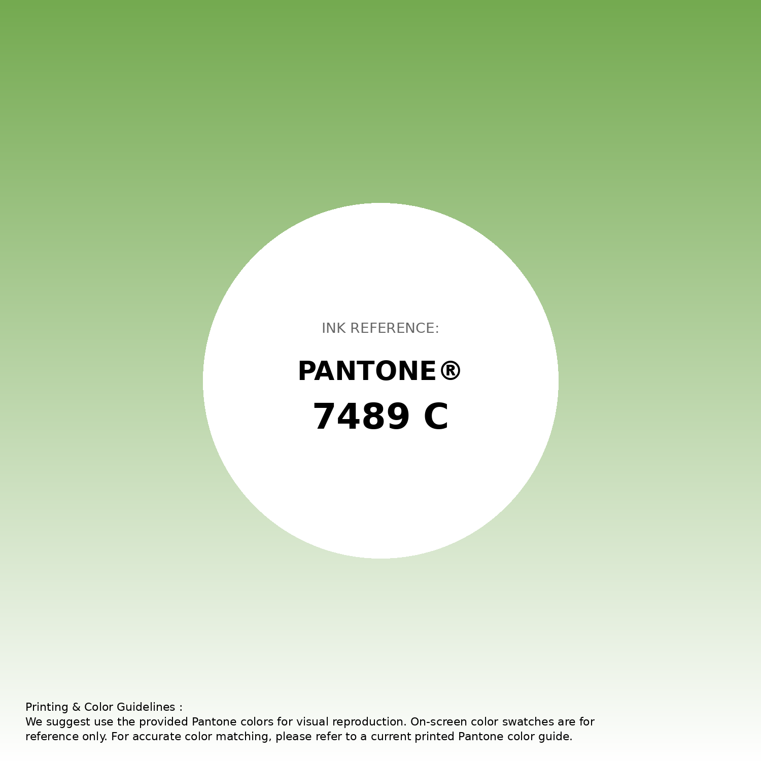 Stunning gradient artwork featuring Pantone 7489 C Color | Hex color Code #74aa50. Beautiful color transitions perfect for modern designs and backgrounds. #gradient #colorart #design #74aa50