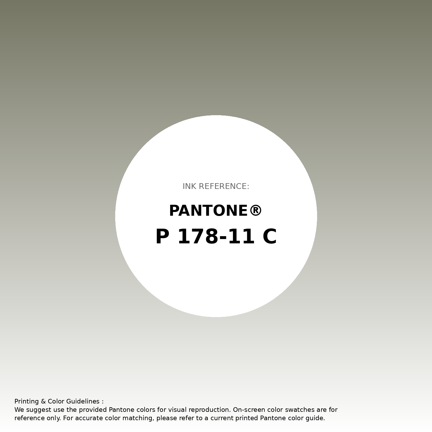 Stunning gradient artwork featuring Pantone P 178-11 C Color | Hex color Code #757663. Beautiful color transitions perfect for modern designs and backgrounds. #gradient #colorart #design #757663