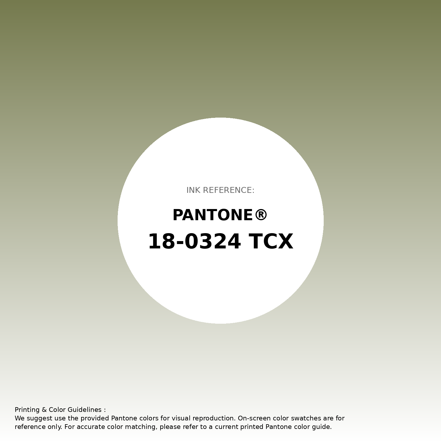 Stunning gradient artwork featuring Pantone 18-0324 Tcx Calliste Green Color | Hex color Code #757a4e. Beautiful color transitions perfect for modern designs and backgrounds. #gradient #colorart #design #757a4e
