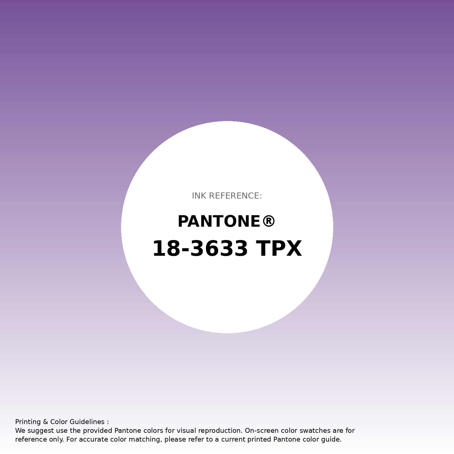 Hex Color #77529a | Printing Match PANTONE 18-3633 TPX | Color