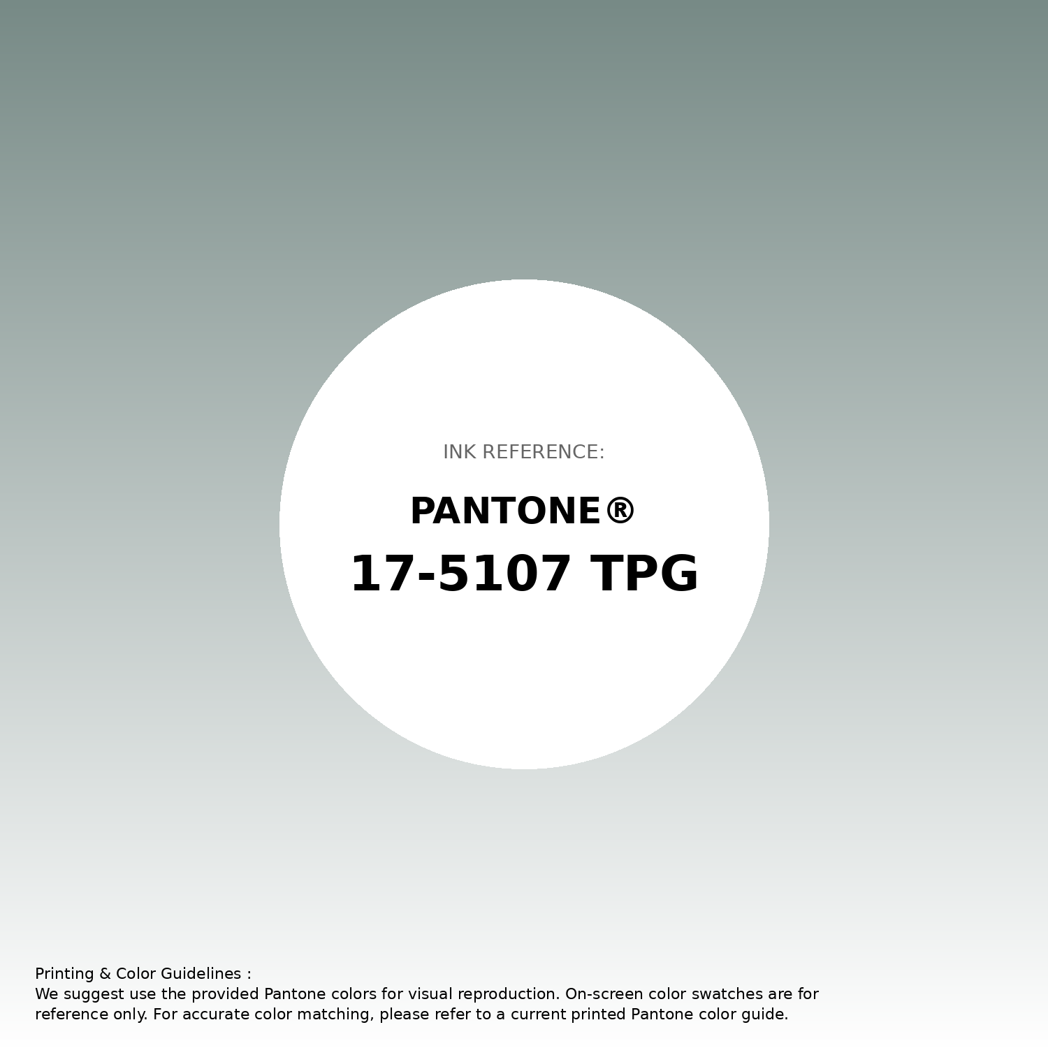 Stunning gradient artwork featuring Pantone 17-5107 Tpg Chinois Green Color | Hex color Code #778a86. Beautiful color transitions perfect for modern designs and backgrounds. #gradient #colorart #design #778a86