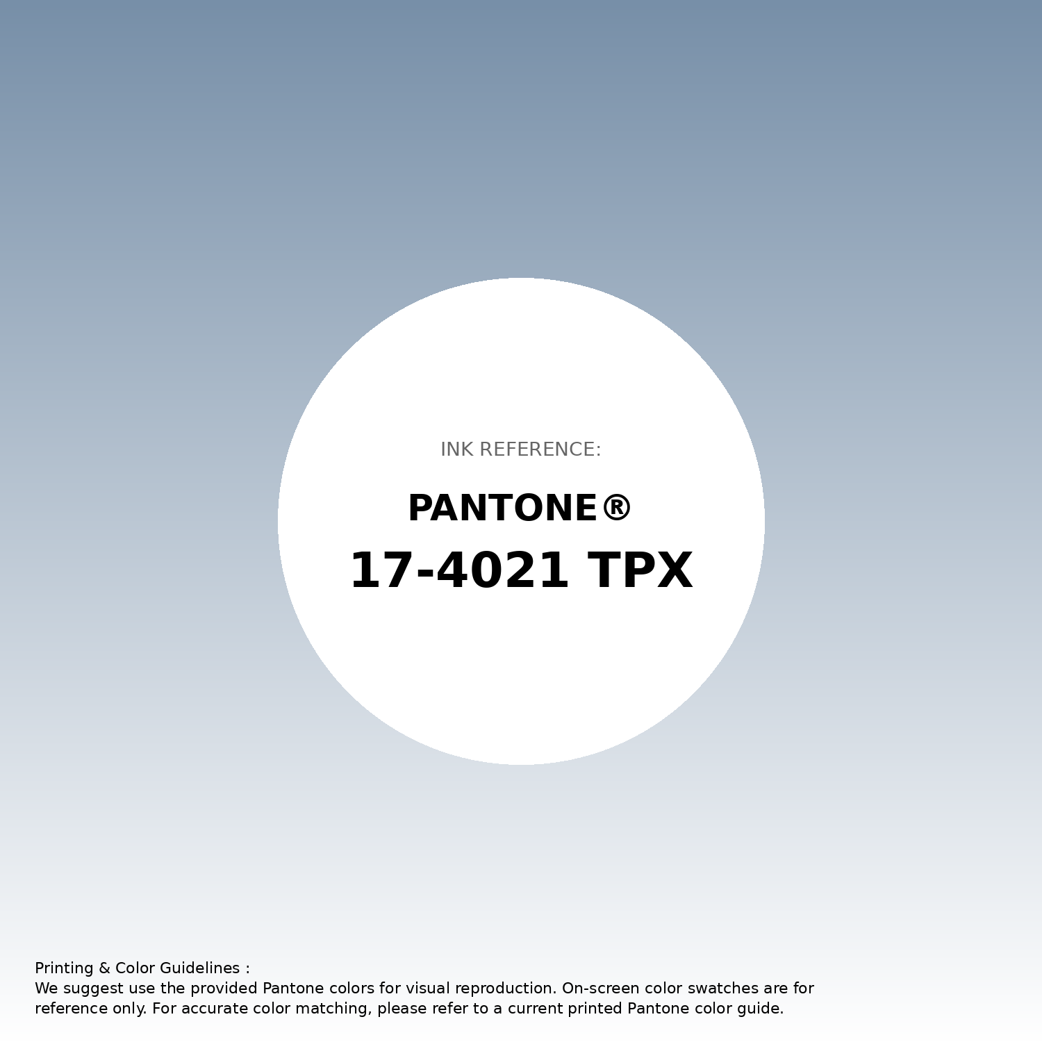Stunning gradient artwork featuring Pantone 17-4021 Tpx Faded Denim Color | Hex color Code #778fa8. Beautiful color transitions perfect for modern designs and backgrounds. #gradient #colorart #design #778fa8