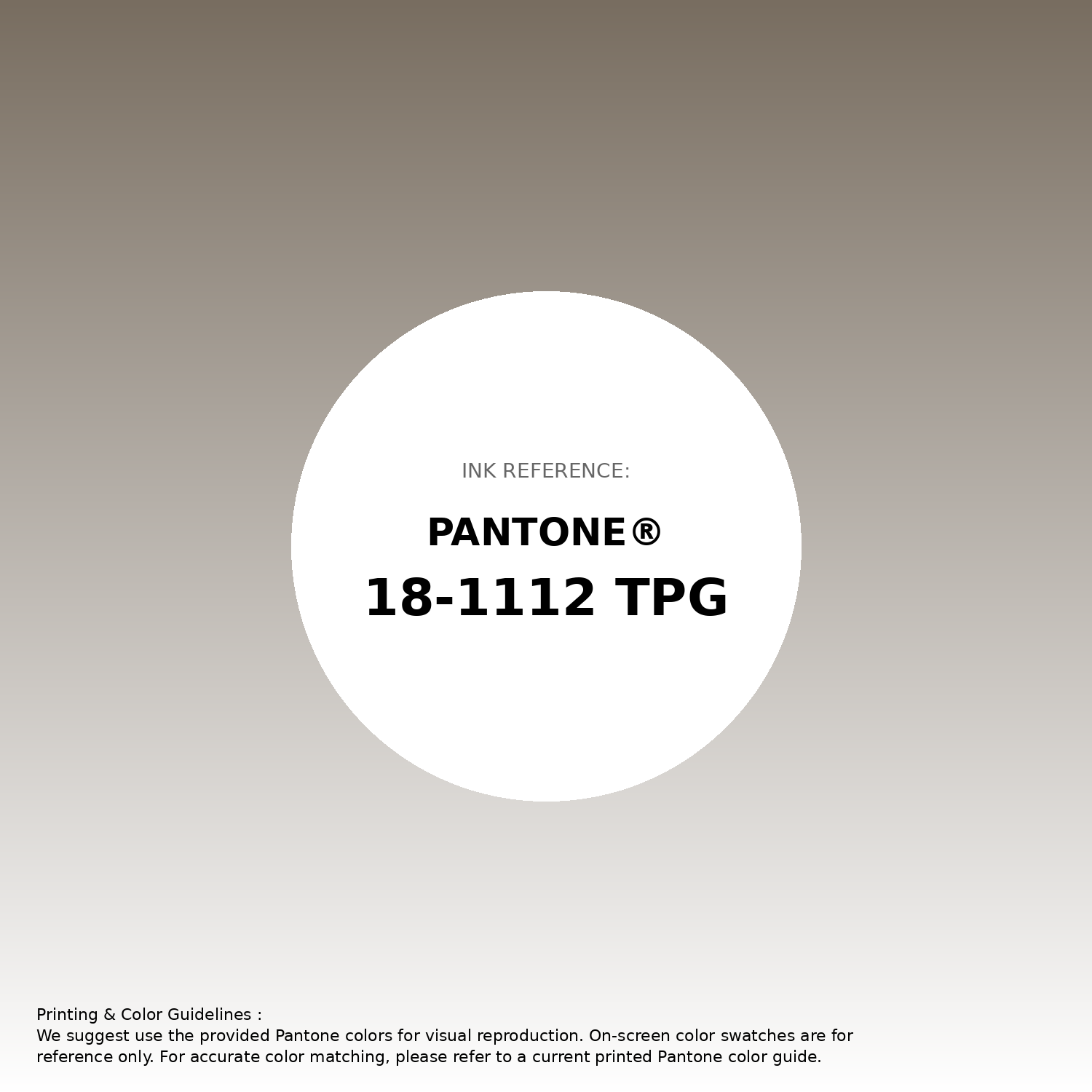 Stunning gradient artwork featuring Pantone 18-1112 Tpg Walnut Color | Hex color Code #786d60. Beautiful color transitions perfect for modern designs and backgrounds. #gradient #colorart #design #786d60