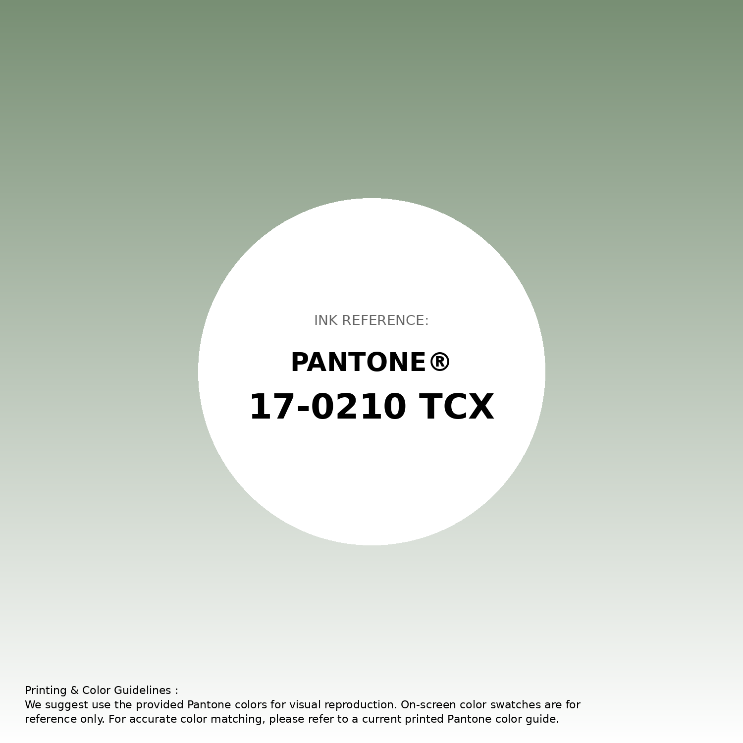 Hex Color #788f74 | Printing Match PANTONE 17-0210 TCX | Color