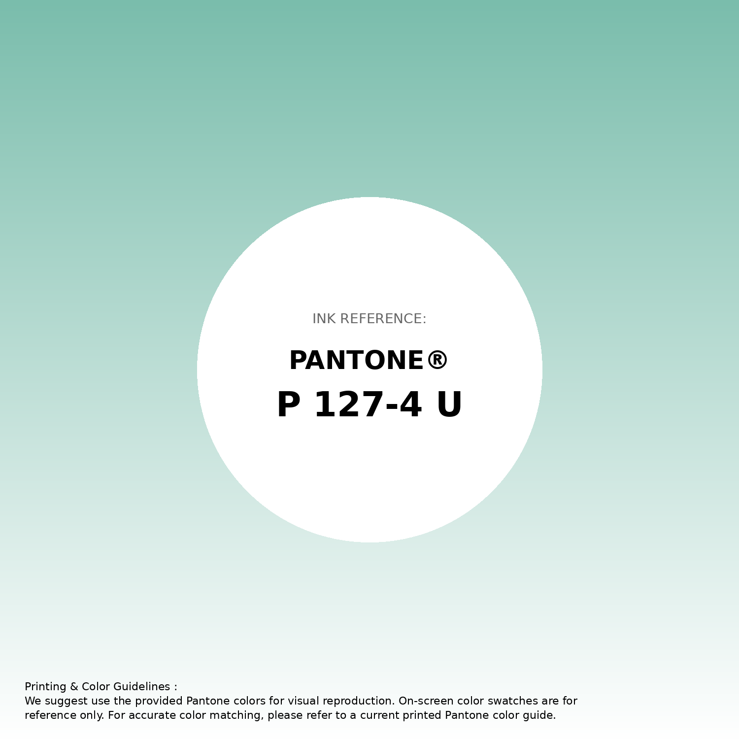 Stunning gradient artwork featuring Pantone P 127-4 U Color | Hex color Code #7abdac. Beautiful color transitions perfect for modern designs and backgrounds. #gradient #colorart #design #7abdac