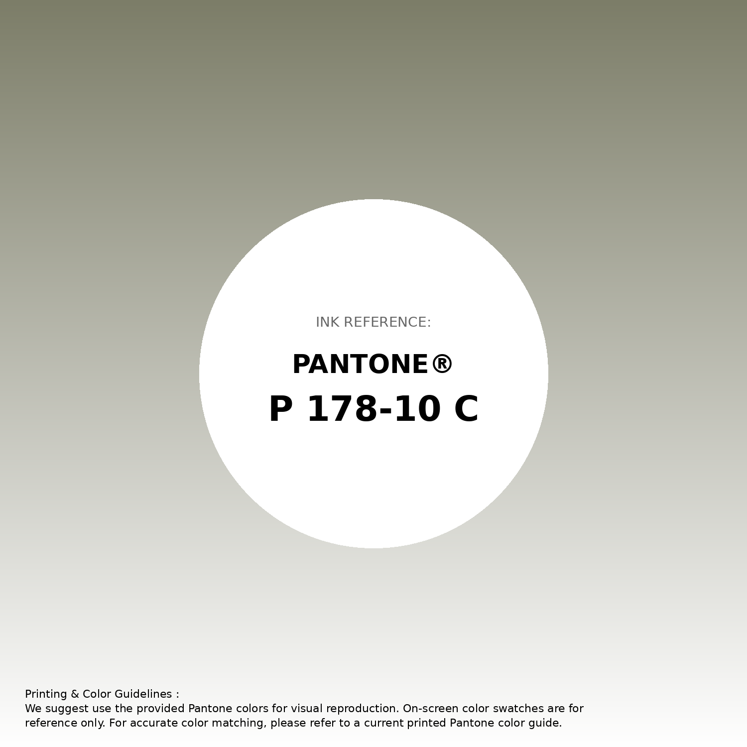 Stunning gradient artwork featuring Pantone P 178-10 C Color | Hex color Code #7c7d68. Beautiful color transitions perfect for modern designs and backgrounds. #gradient #colorart #design #7c7d68