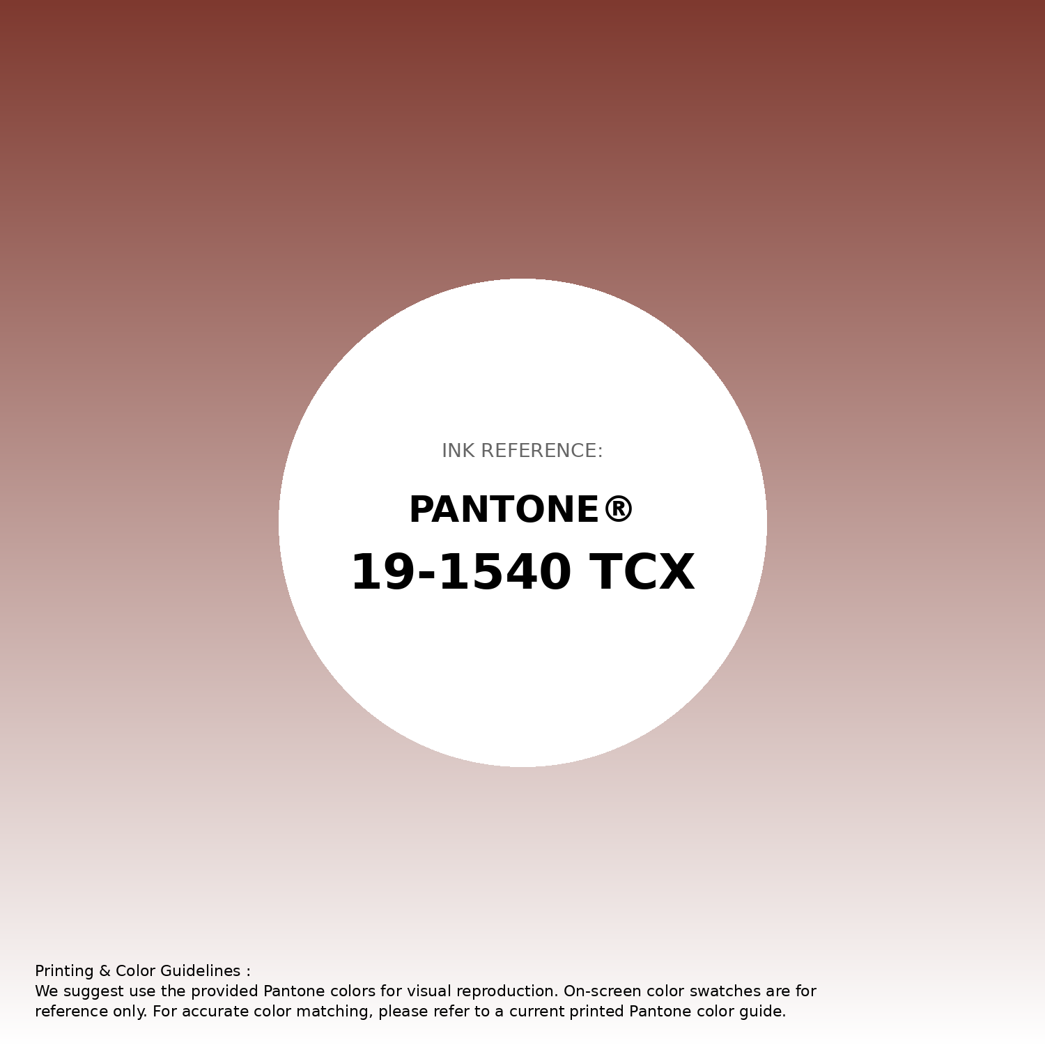 mooon 　no2 Hex Color #7e392f | Printing Match PANTONE 19-1540 TCX | Color