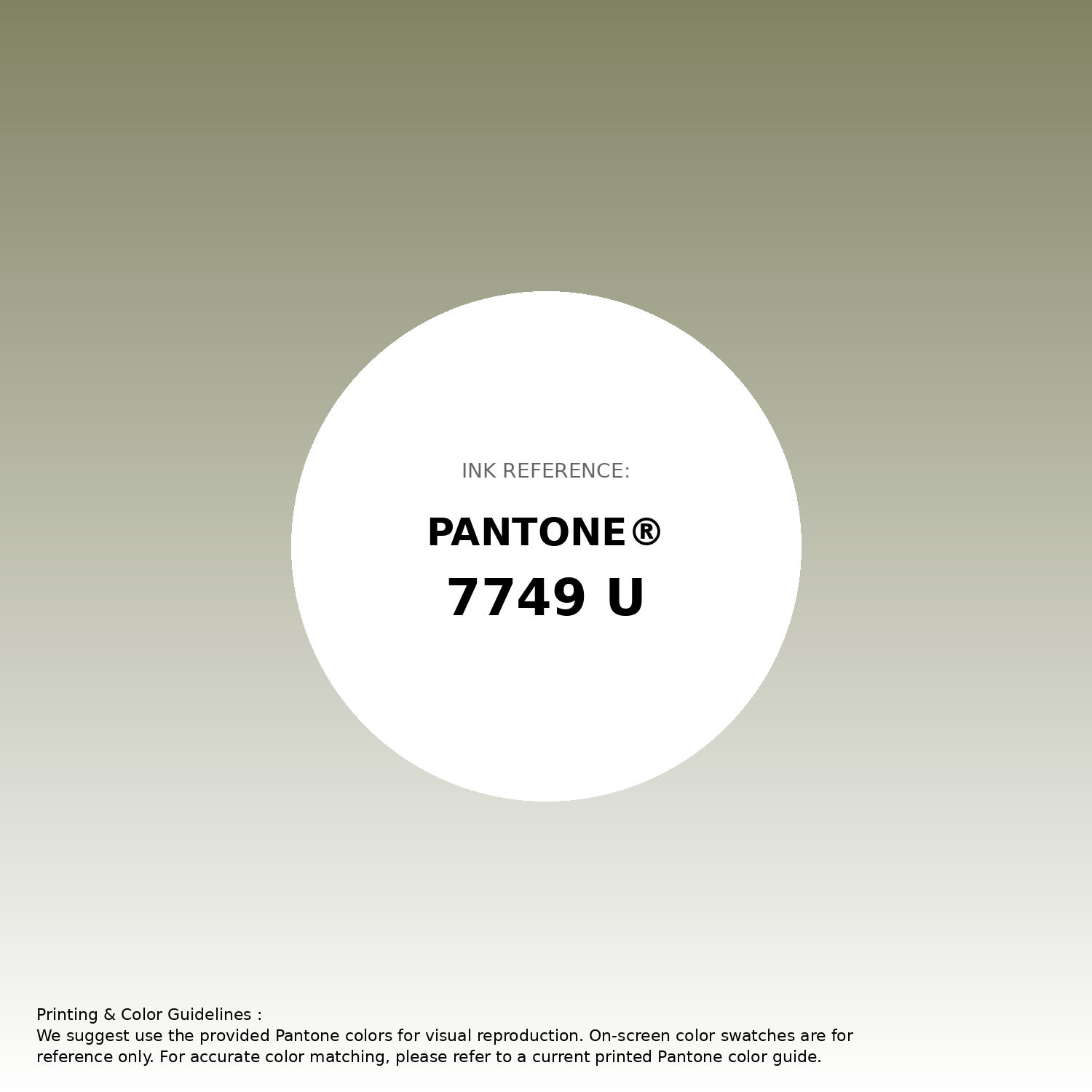 Stunning gradient artwork featuring Pantone 7749 U Color | Hex color Code #808363. Beautiful color transitions perfect for modern designs and backgrounds. #gradient #colorart #design #808363