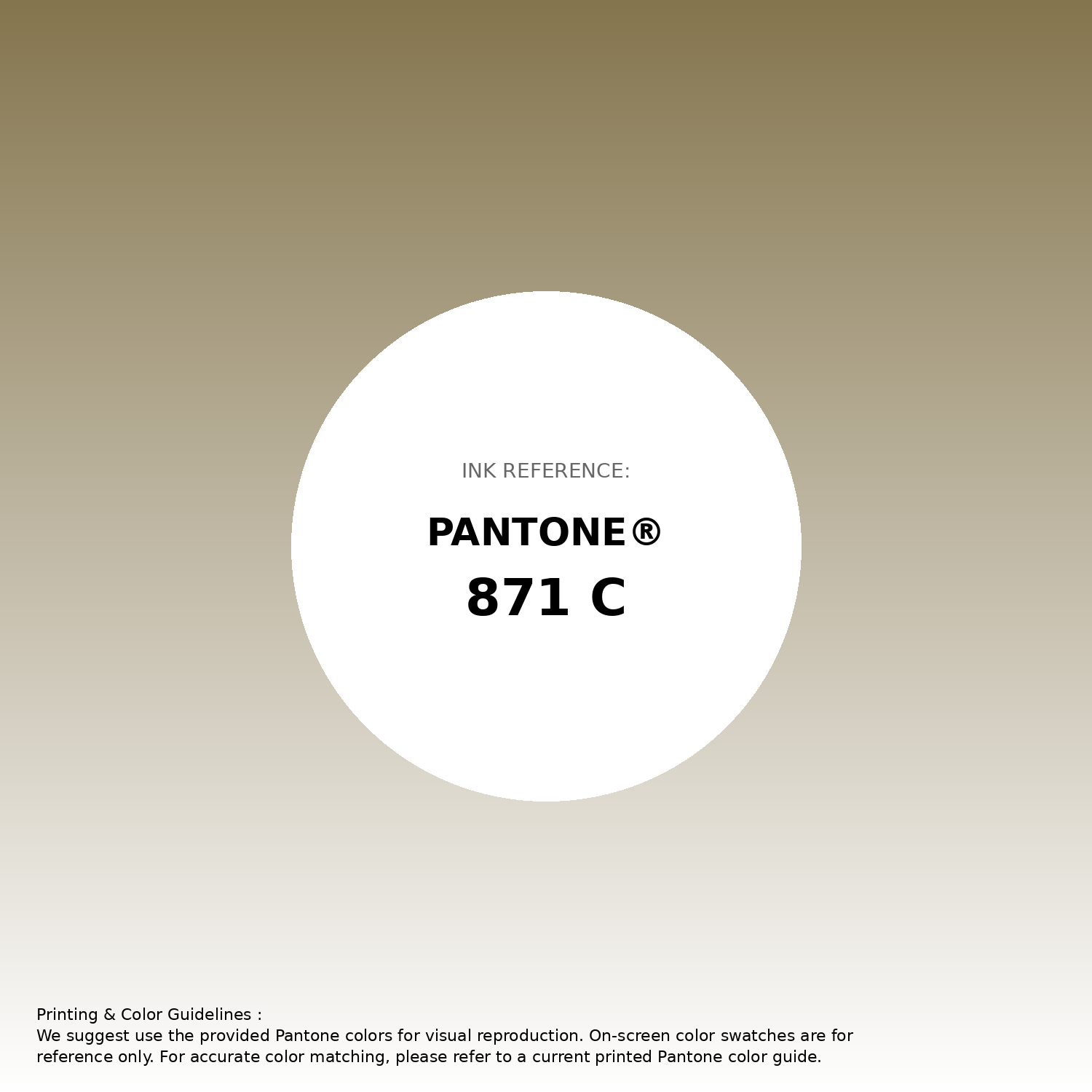 Stunning gradient artwork featuring Pantone 871 C Color | Hex color Code #84754e. Beautiful color transitions perfect for modern designs and backgrounds. #gradient #colorart #design #84754e