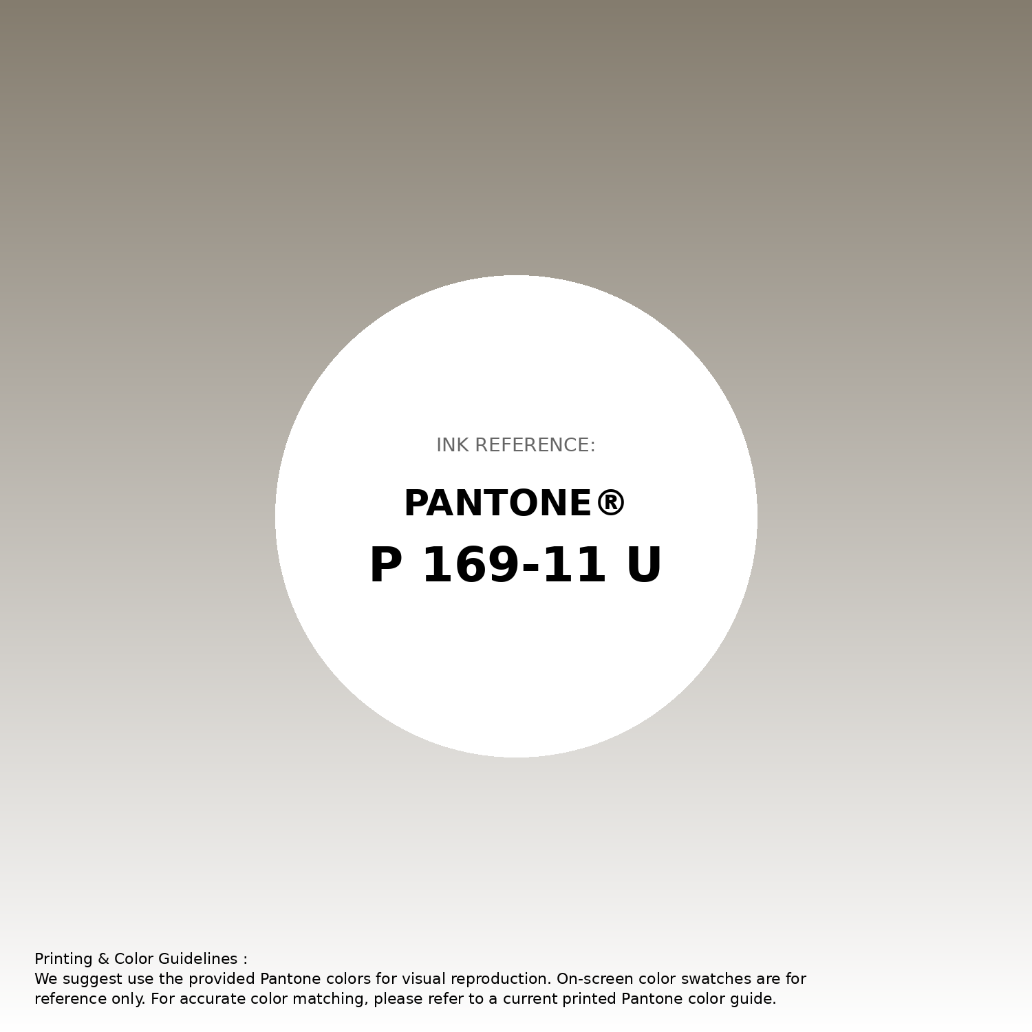Stunning gradient artwork featuring Pantone P 169-11 U Color | Hex color Code #847c6e. Beautiful color transitions perfect for modern designs and backgrounds. #gradient #colorart #design #847c6e