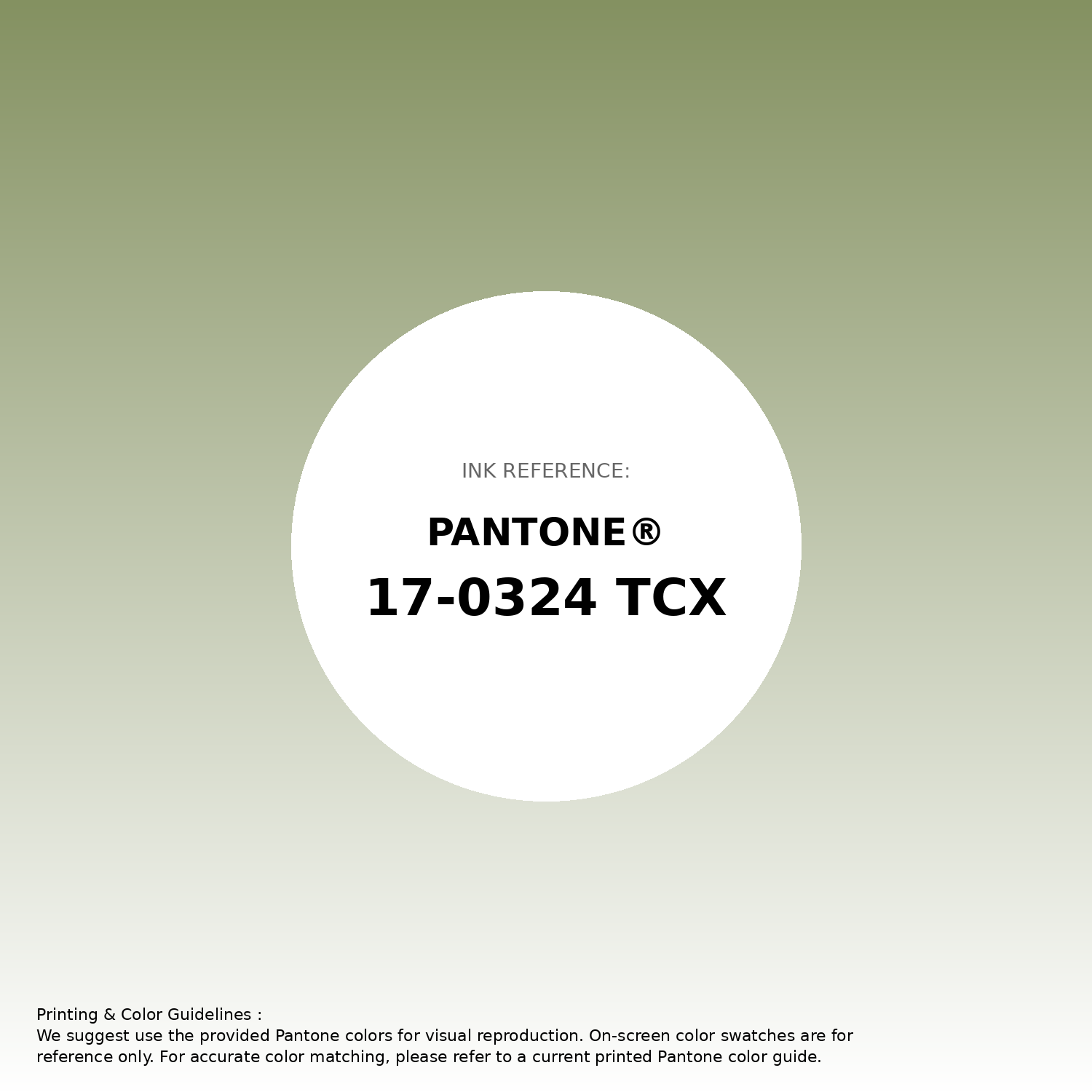 Stunning gradient artwork featuring Pantone 17-0324 Tcx Epsom Color | Hex color Code #849161. Beautiful color transitions perfect for modern designs and backgrounds. #gradient #colorart #design #849161