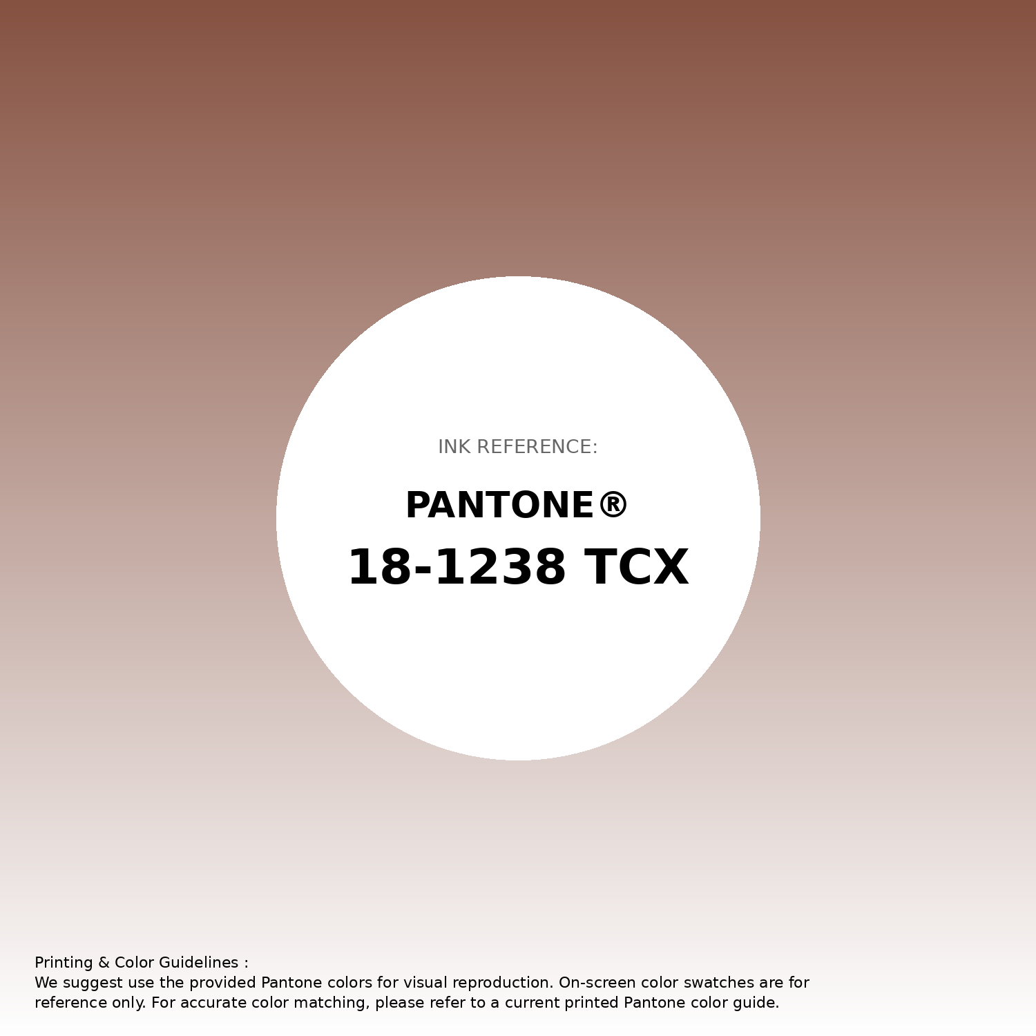 Stunning gradient artwork featuring Pantone 18-1238 Tcx Rustic Brown Color | Hex color Code #855141. Beautiful color transitions perfect for modern designs and backgrounds. #gradient #colorart #design #855141