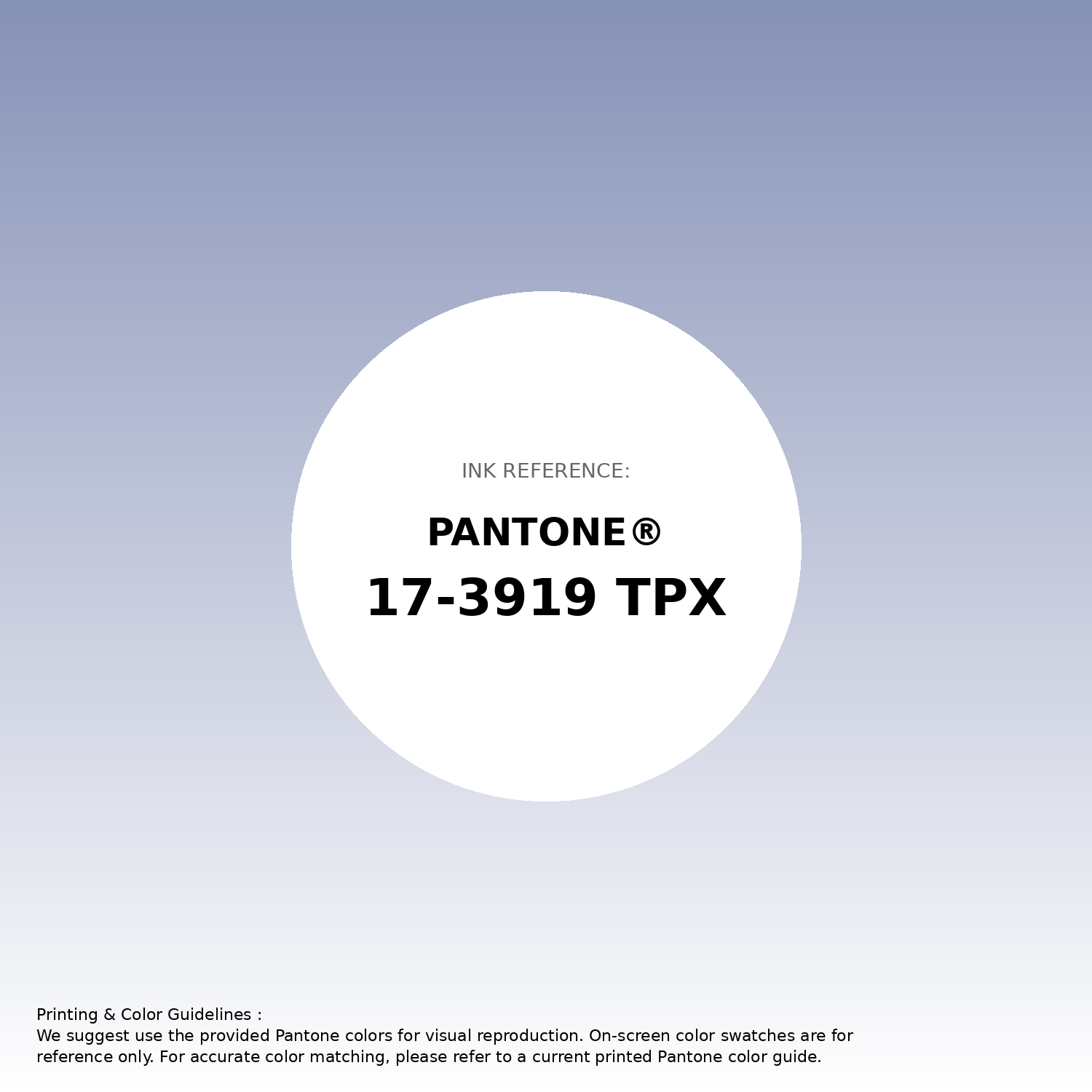Stunning gradient artwork featuring Pantone 17-3919 Tpx Purple Impression Color | Hex color Code #8691b7. Beautiful color transitions perfect for modern designs and backgrounds. #gradient #colorart #design #8691b7