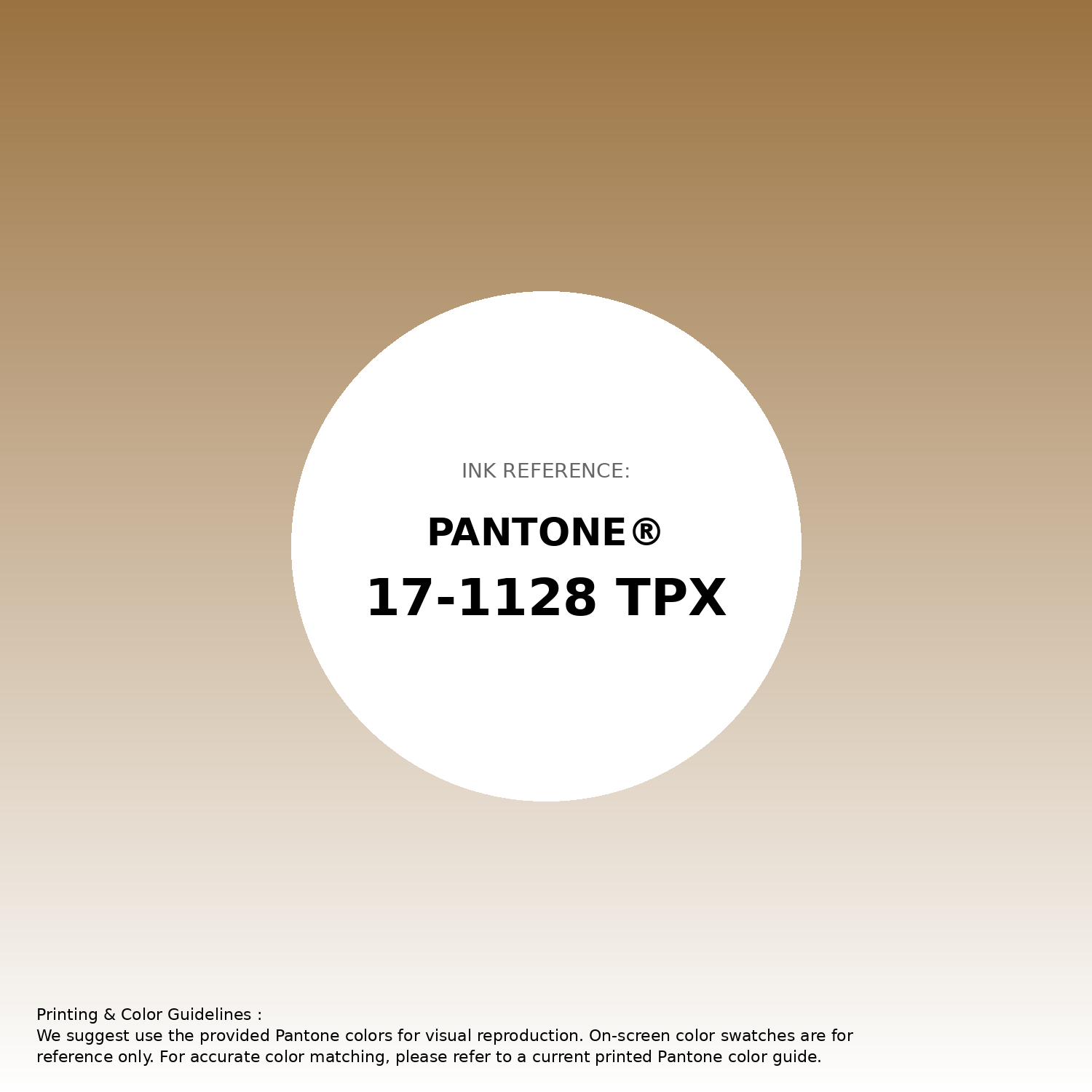 Stunning gradient artwork featuring Pantone 17-1128 Tpx Bone Brown Color | Hex color Code #9a7240. Beautiful color transitions perfect for modern designs and backgrounds. #gradient #colorart #design #9a7240