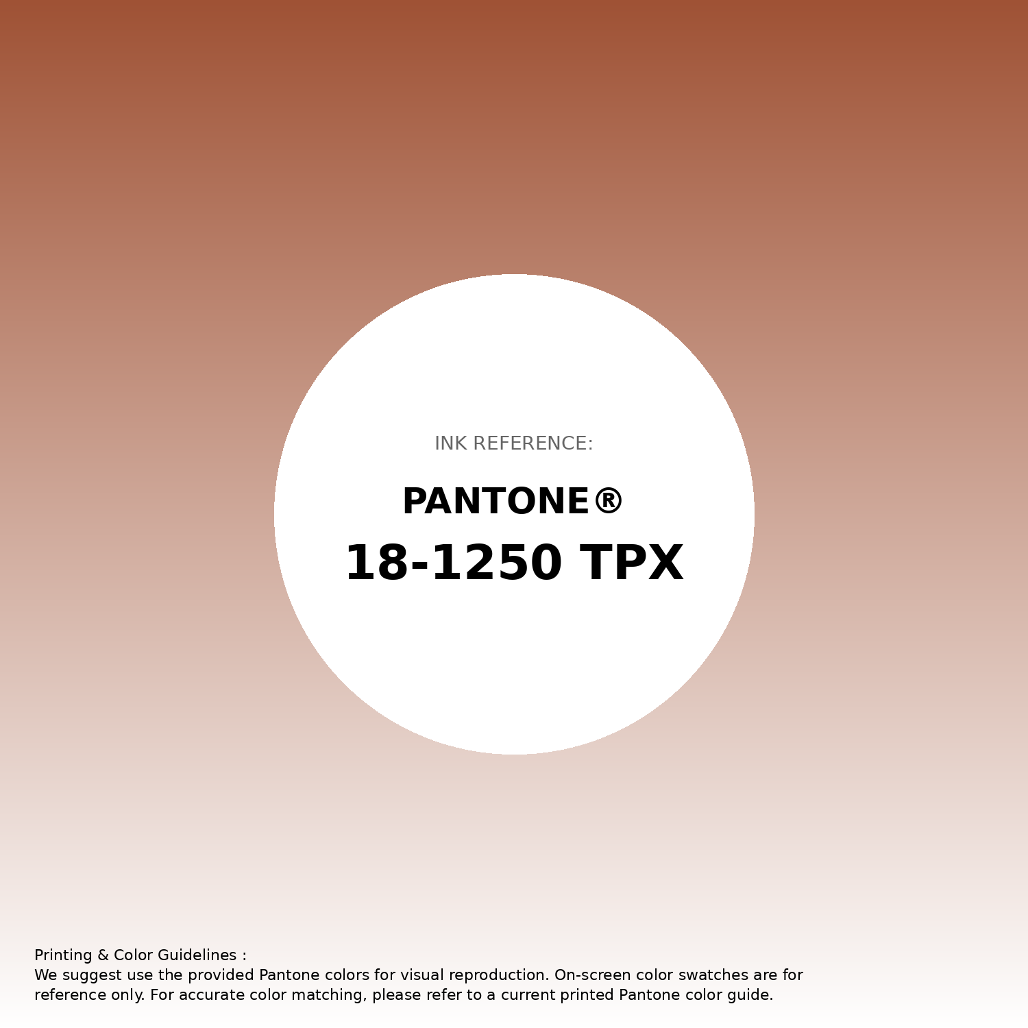 Stunning gradient artwork featuring Pantone 18-1250 Tpx Bombay Brown Color | Hex color Code #9f5235. Beautiful color transitions perfect for modern designs and backgrounds. #gradient #colorart #design #9f5235