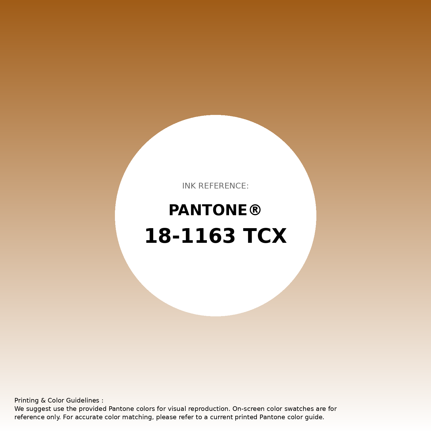 Stunning gradient artwork featuring Pantone 18-1163 Tcx Pumpkin Spice Color | Hex color Code #a05c17. Beautiful color transitions perfect for modern designs and backgrounds. #gradient #colorart #design #a05c17