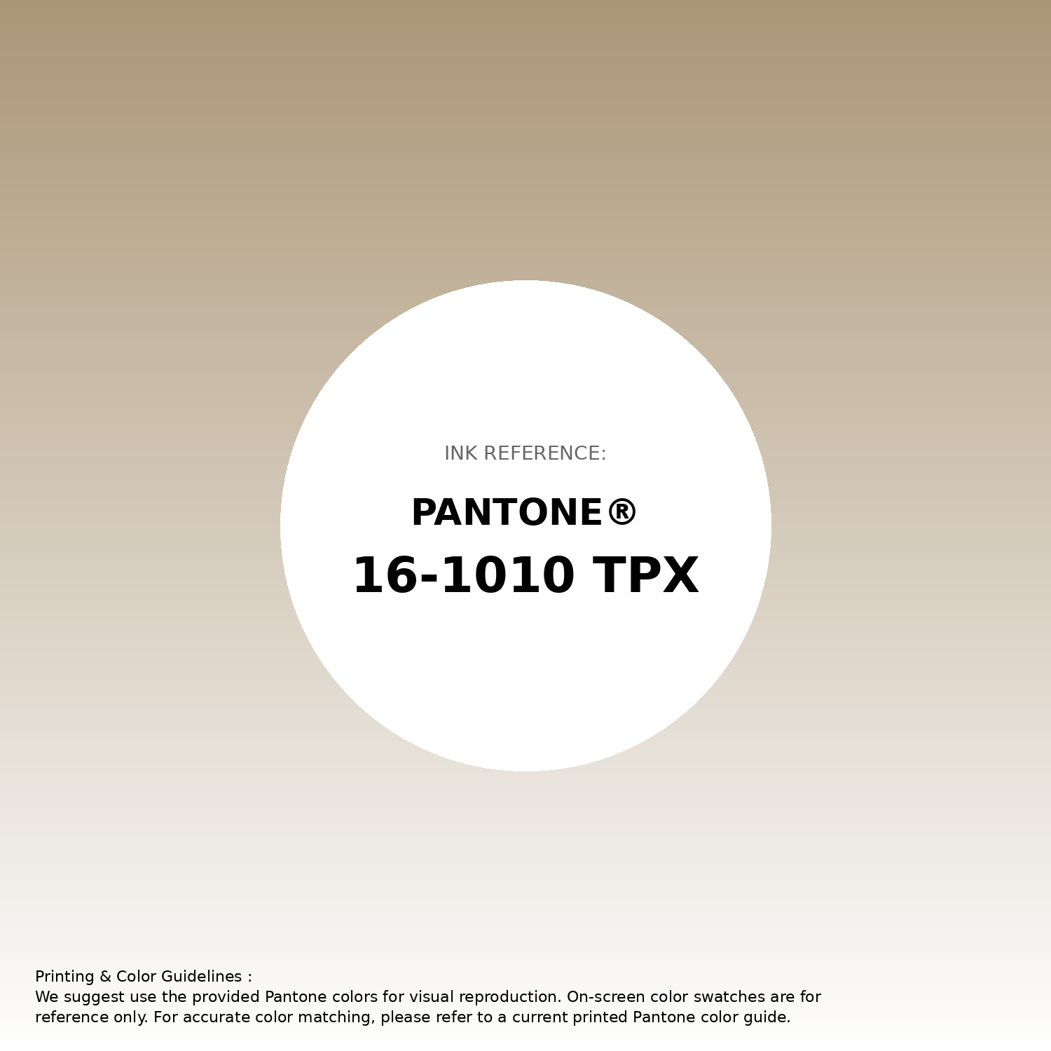 Stunning gradient artwork featuring Pantone 16-1010 Tpx Incense Color | Hex color Code #ab9677. Beautiful color transitions perfect for modern designs and backgrounds. #gradient #colorart #design #ab9677