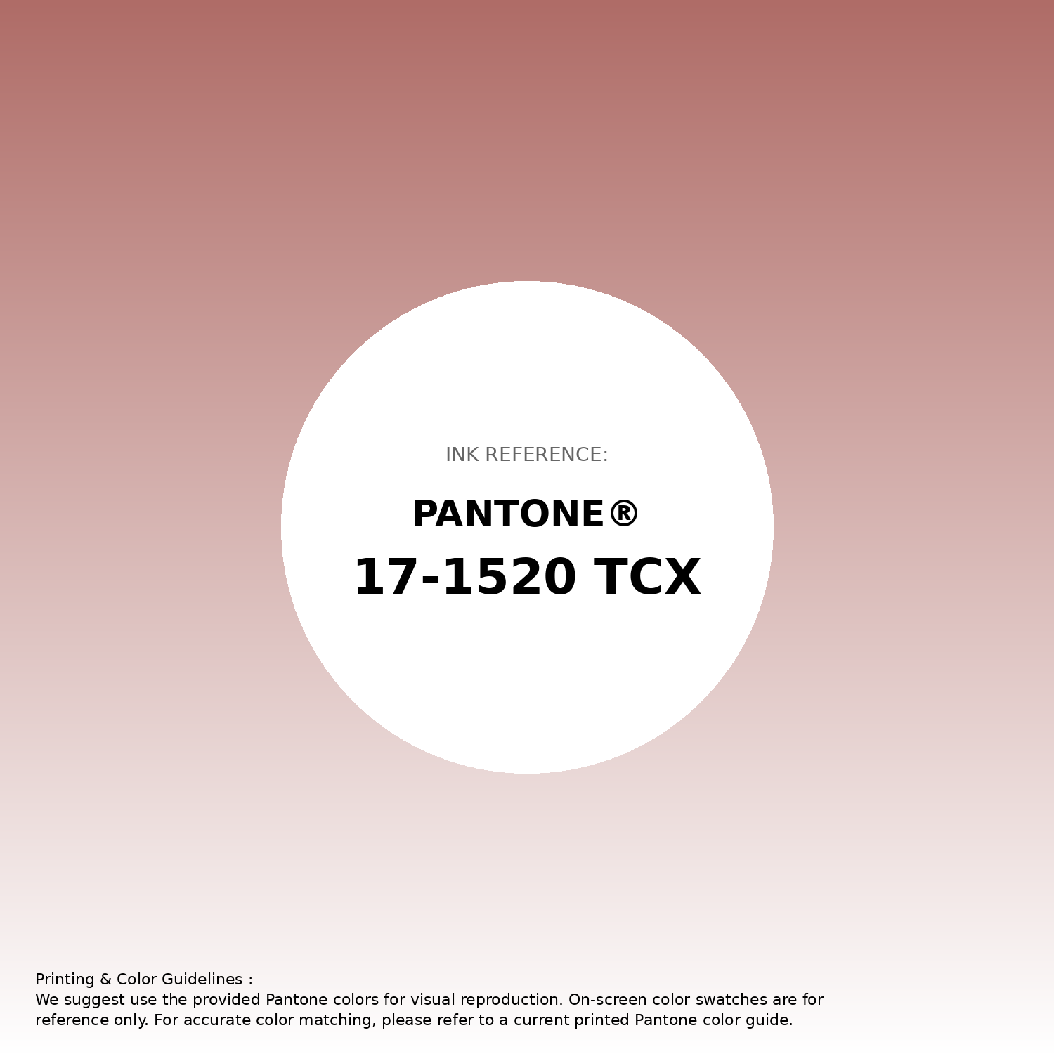 Stunning gradient artwork featuring Pantone 17-1520 Tcx Canyon Rose Color | Hex color Code #af6c67. Beautiful color transitions perfect for modern designs and backgrounds. #gradient #colorart #design #af6c67