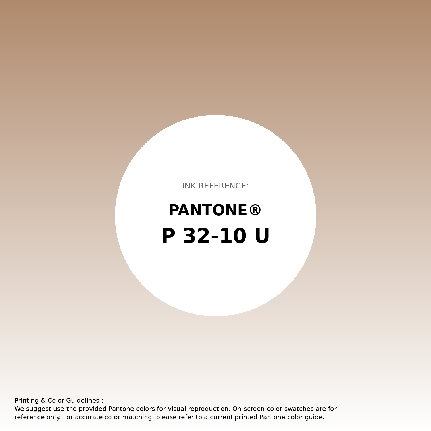 Stunning gradient artwork featuring Pantone P 32-10 U Color | Hex color Code #af8a6d. Beautiful color transitions perfect for modern designs and backgrounds. #gradient #colorart #design #af8a6d