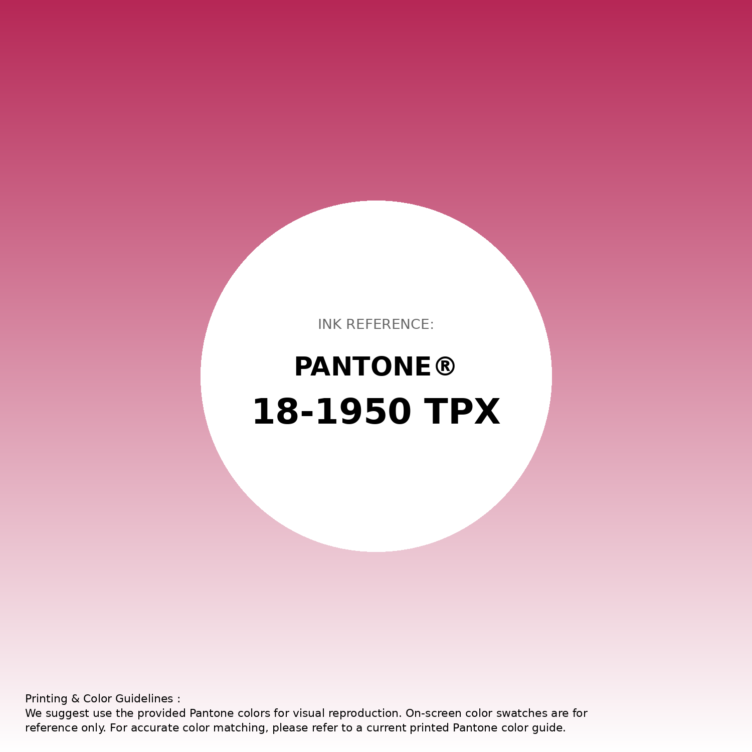PANTONE THE PLUS SERIES 色見本 Hex Color #b62756 | Printing Match PANTONE 18-1950 TPX | Color