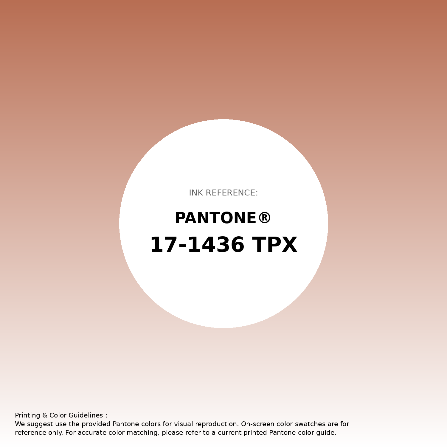 Stunning gradient artwork featuring Pantone 17-1436 Tpx Raw Sienna Color | Hex color Code #b86e53. Beautiful color transitions perfect for modern designs and backgrounds. #gradient #colorart #design #b86e53