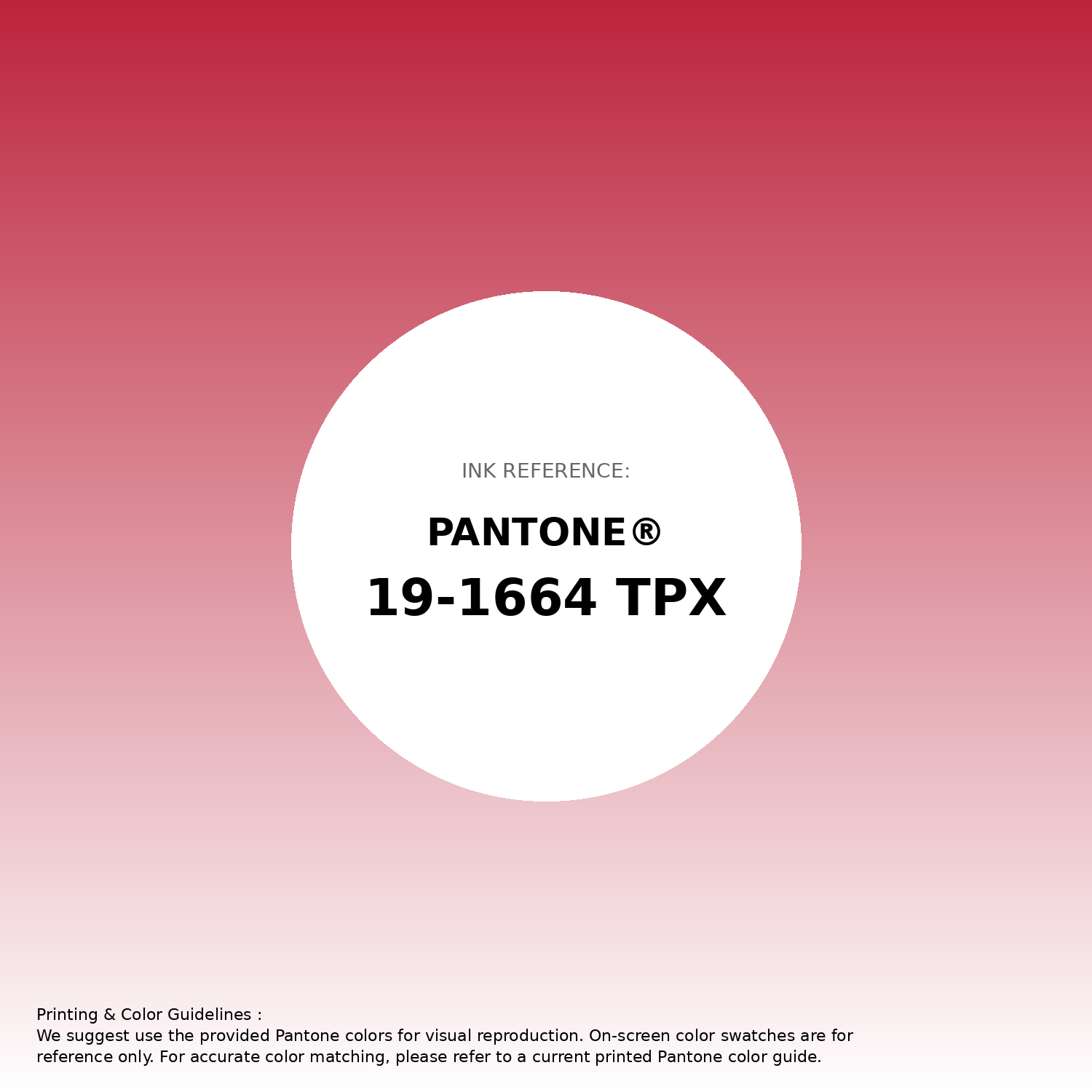 Stunning gradient artwork featuring Pantone 19-1664 Tpx True Red Color | Hex color Code #bc243c. Beautiful color transitions perfect for modern designs and backgrounds. #gradient #colorart #design #bc243c