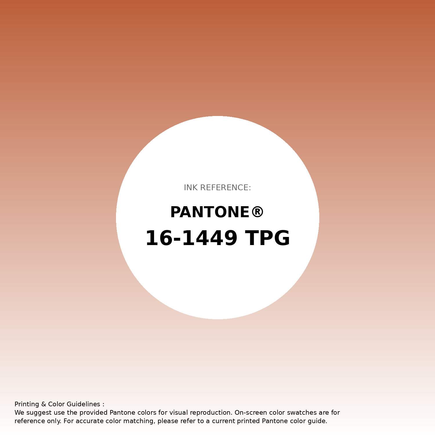 Stunning gradient artwork featuring Pantone 16-1449 Tpg Gold Flame Color | Hex color Code #bc603a. Beautiful color transitions perfect for modern designs and backgrounds. #gradient #colorart #design #bc603a