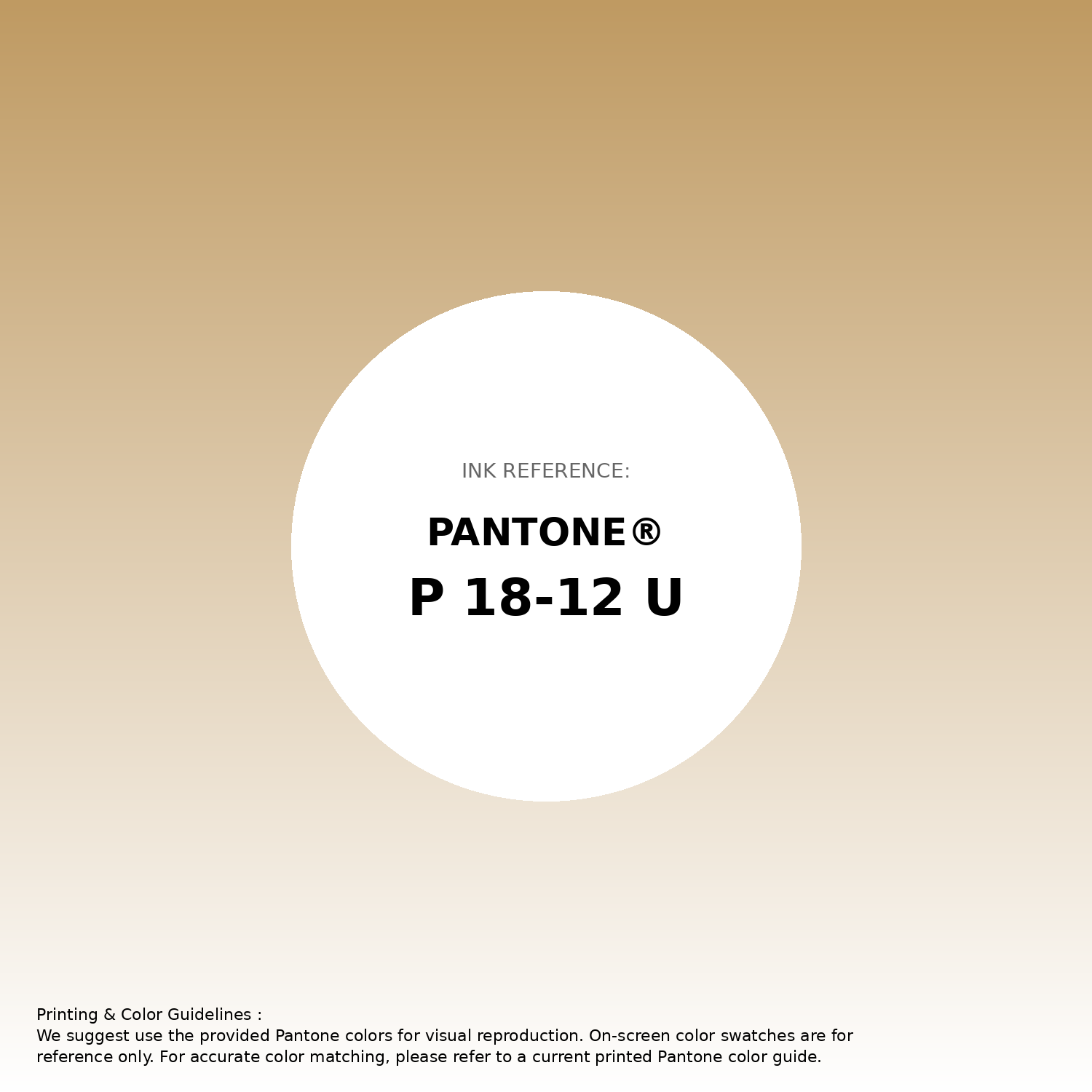Stunning gradient artwork featuring Pantone P 18-12 U Color | Hex color Code #bf9a62. Beautiful color transitions perfect for modern designs and backgrounds. #gradient #colorart #design #bf9a62