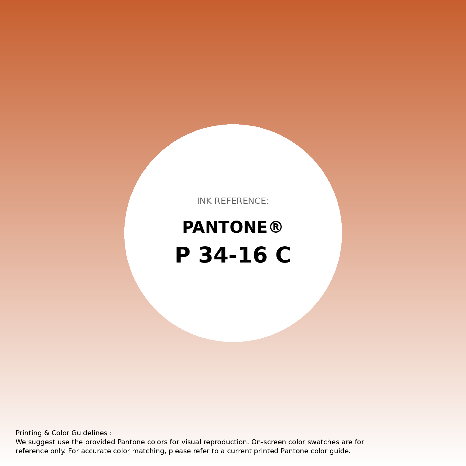 Stunning gradient artwork featuring Pantone P 34-16 C Color | Hex color Code #c75f2f. Beautiful color transitions perfect for modern designs and backgrounds. #gradient #colorart #design #c75f2f