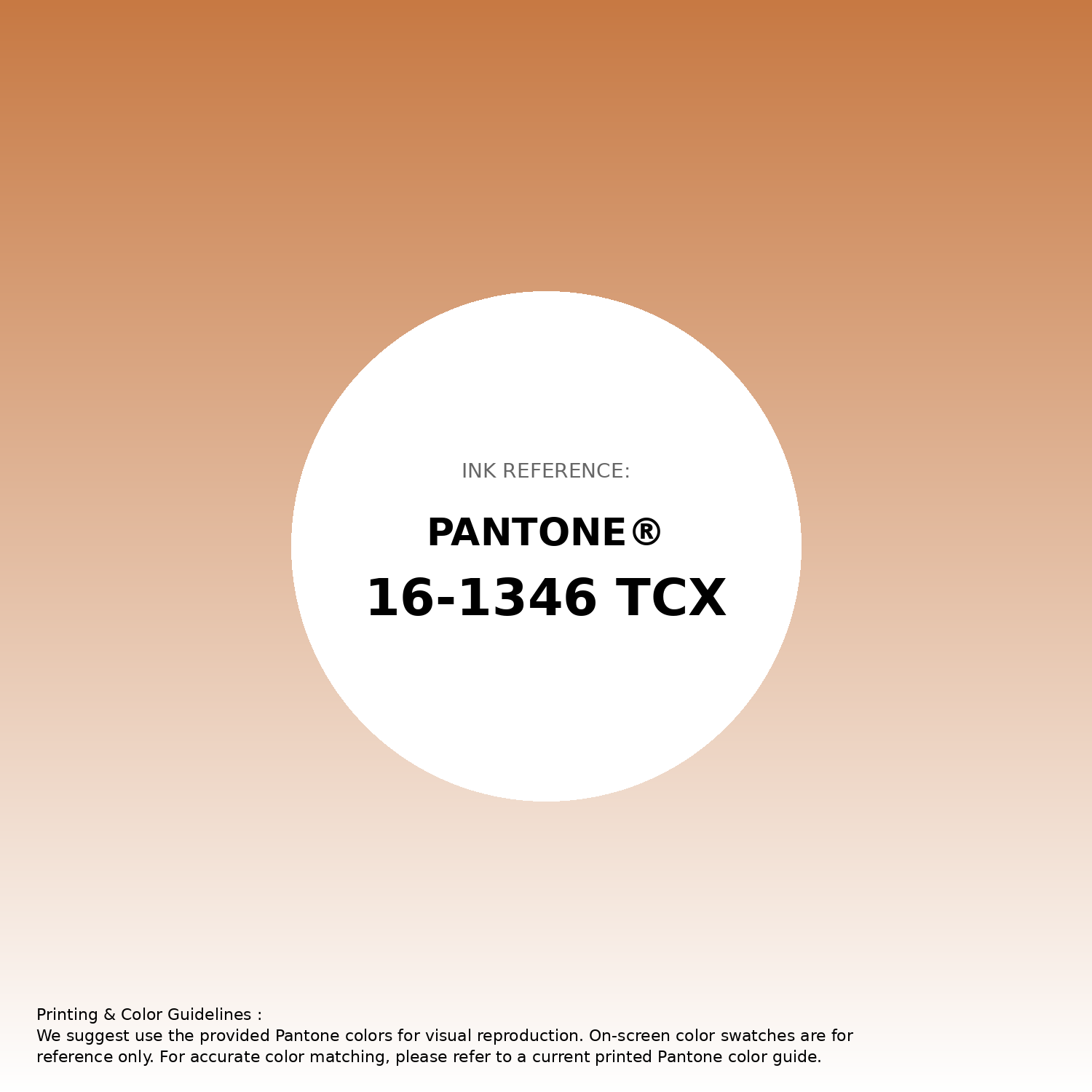 Stunning gradient artwork featuring Pantone 16-1346 Tcx Golden Ochre Color | Hex color Code #c77943. Beautiful color transitions perfect for modern designs and backgrounds. #gradient #colorart #design #c77943