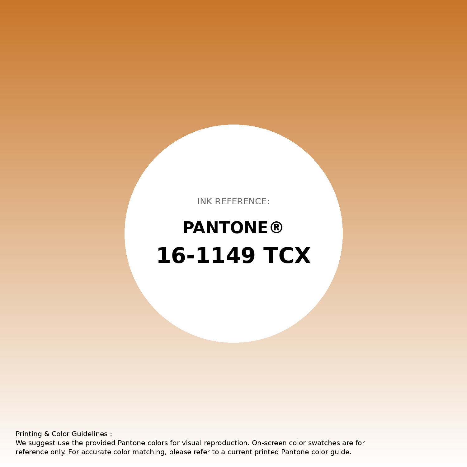 Stunning gradient artwork featuring Pantone 16-1149 Tcx Desert Sun Color | Hex color Code #c87629. Beautiful color transitions perfect for modern designs and backgrounds. #gradient #colorart #design #c87629