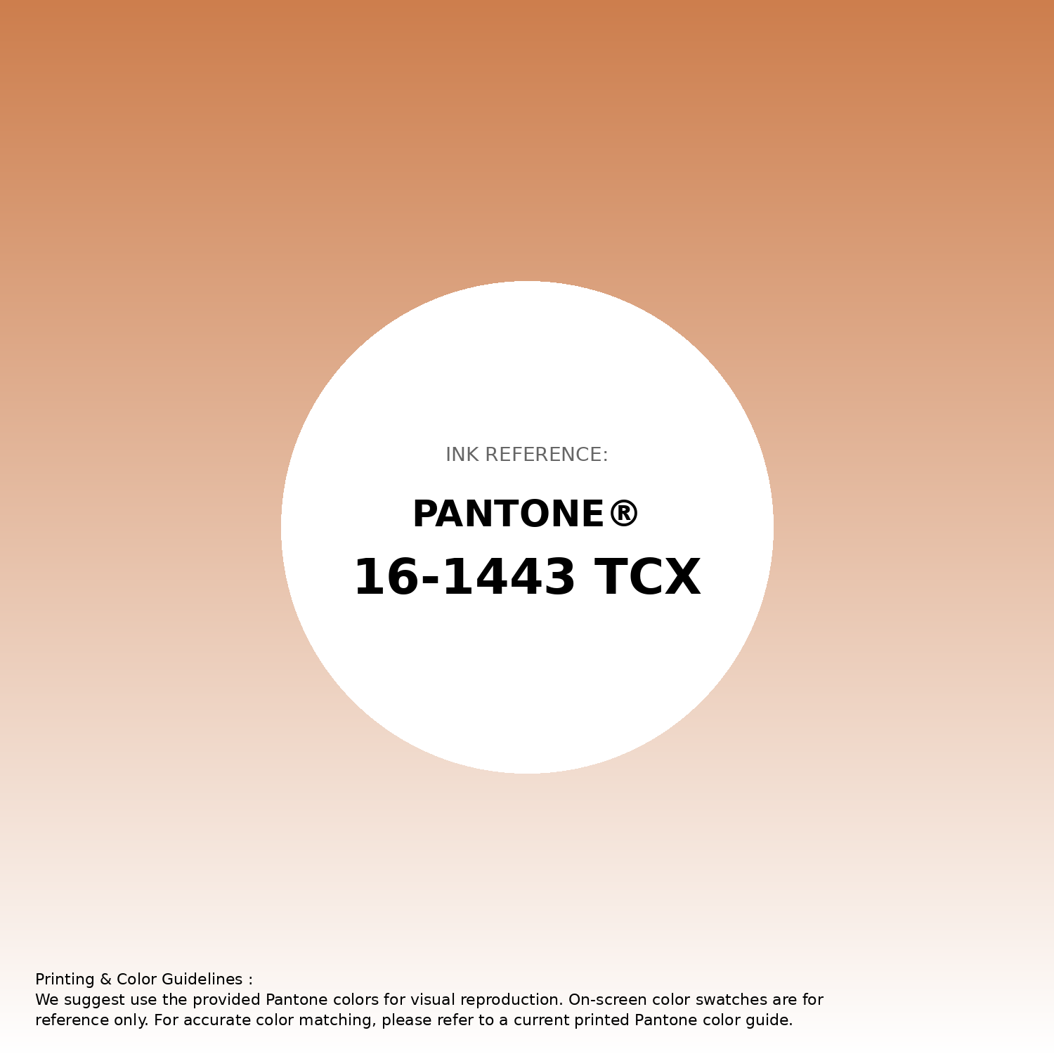 Stunning gradient artwork featuring Pantone 16-1443 Tcx Apricot Buff Color | Hex color Code #cd7e4d. Beautiful color transitions perfect for modern designs and backgrounds. #gradient #colorart #design #cd7e4d
