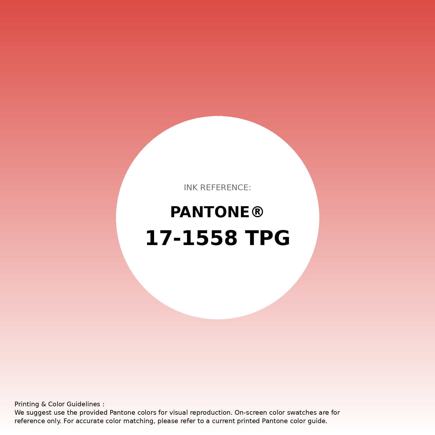 Stunning gradient artwork featuring Pantone 17-1558 Tpg Grenadine Color | Hex color Code #dc4c46. Beautiful color transitions perfect for modern designs and backgrounds. #gradient #colorart #design #dc4c46