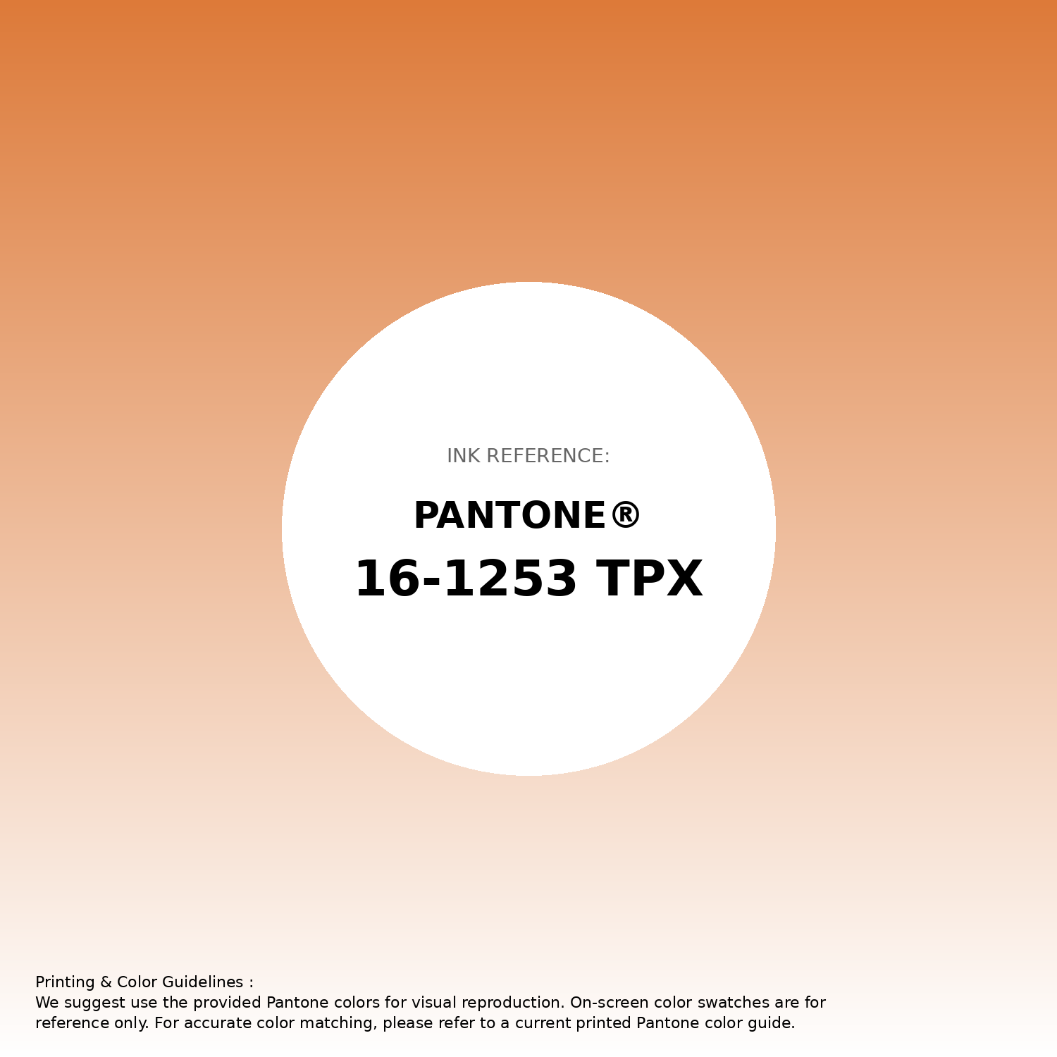 Stunning gradient artwork featuring Pantone 16-1253 Tpx Orange Ochre Color | Hex color Code #dd7a39. Beautiful color transitions perfect for modern designs and backgrounds. #gradient #colorart #design #dd7a39