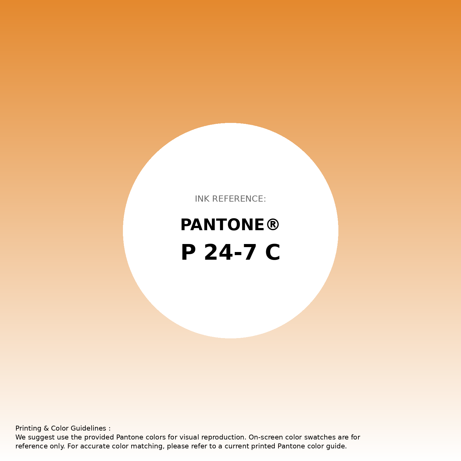 Stunning gradient artwork featuring Pantone P 24-7 C Color | Hex color Code #e4892e. Beautiful color transitions perfect for modern designs and backgrounds. #gradient #colorart #design #e4892e