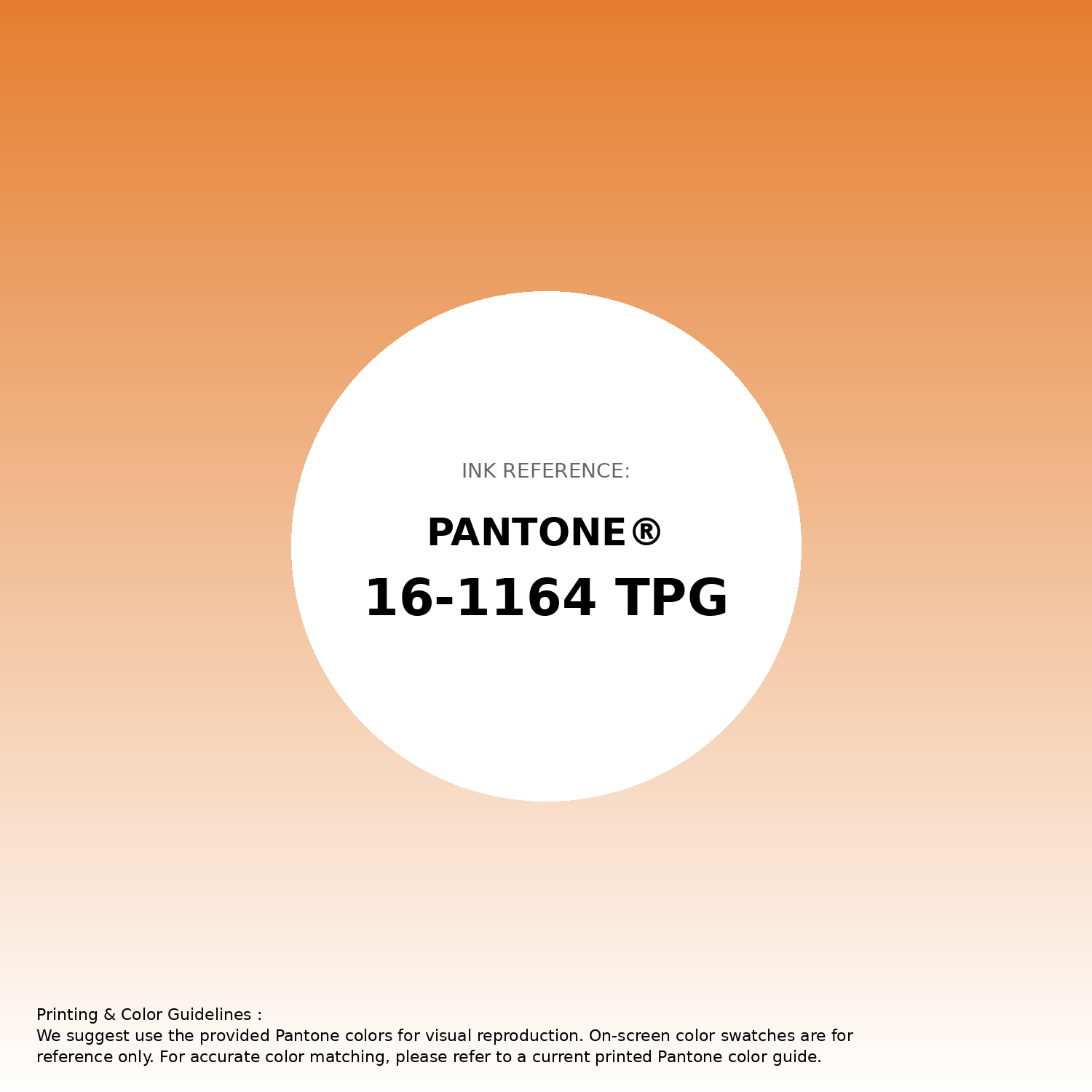 Stunning gradient artwork featuring Pantone 16-1164 Tpg Orange Pepper Color | Hex color Code #e57e2e. Beautiful color transitions perfect for modern designs and backgrounds. #gradient #colorart #design #e57e2e