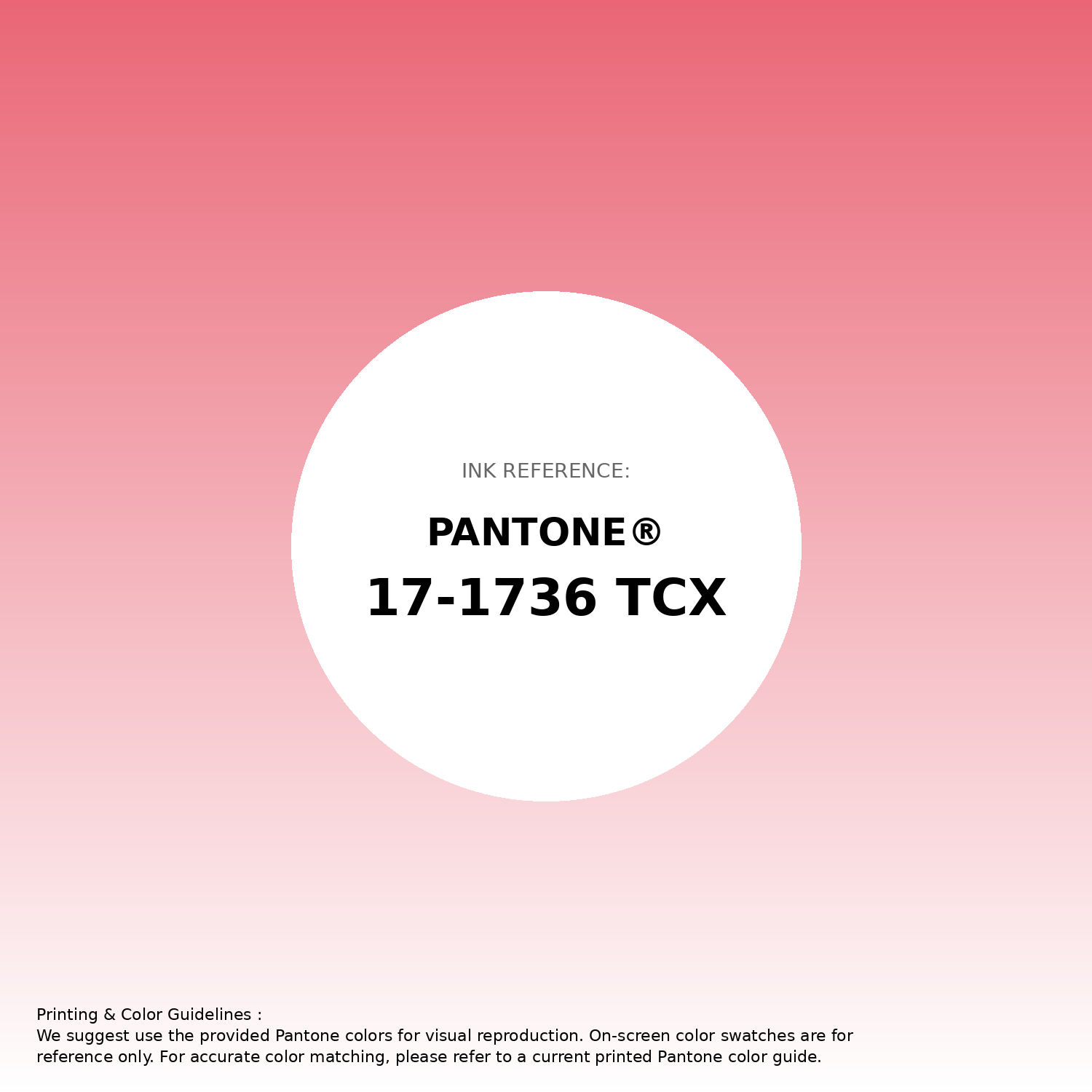 Stunning gradient artwork featuring Pantone 17-1736 Tcx Sun Kissed Coral Color | Hex color Code #ea6676. Beautiful color transitions perfect for modern designs and backgrounds. #gradient #colorart #design #ea6676