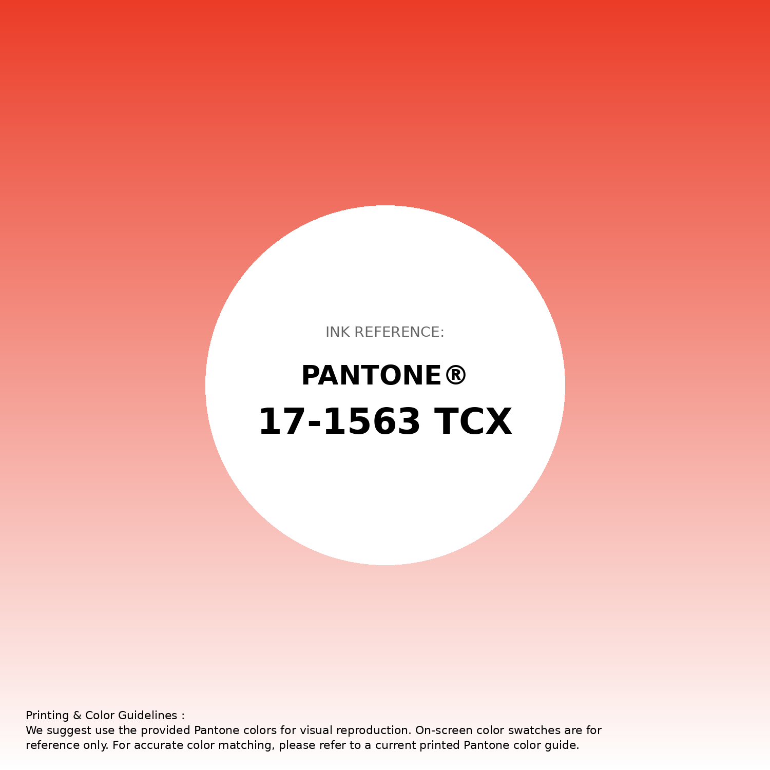 Hex Color #eb3c27 | Printing Match PANTONE 17-1563 TCX | Color