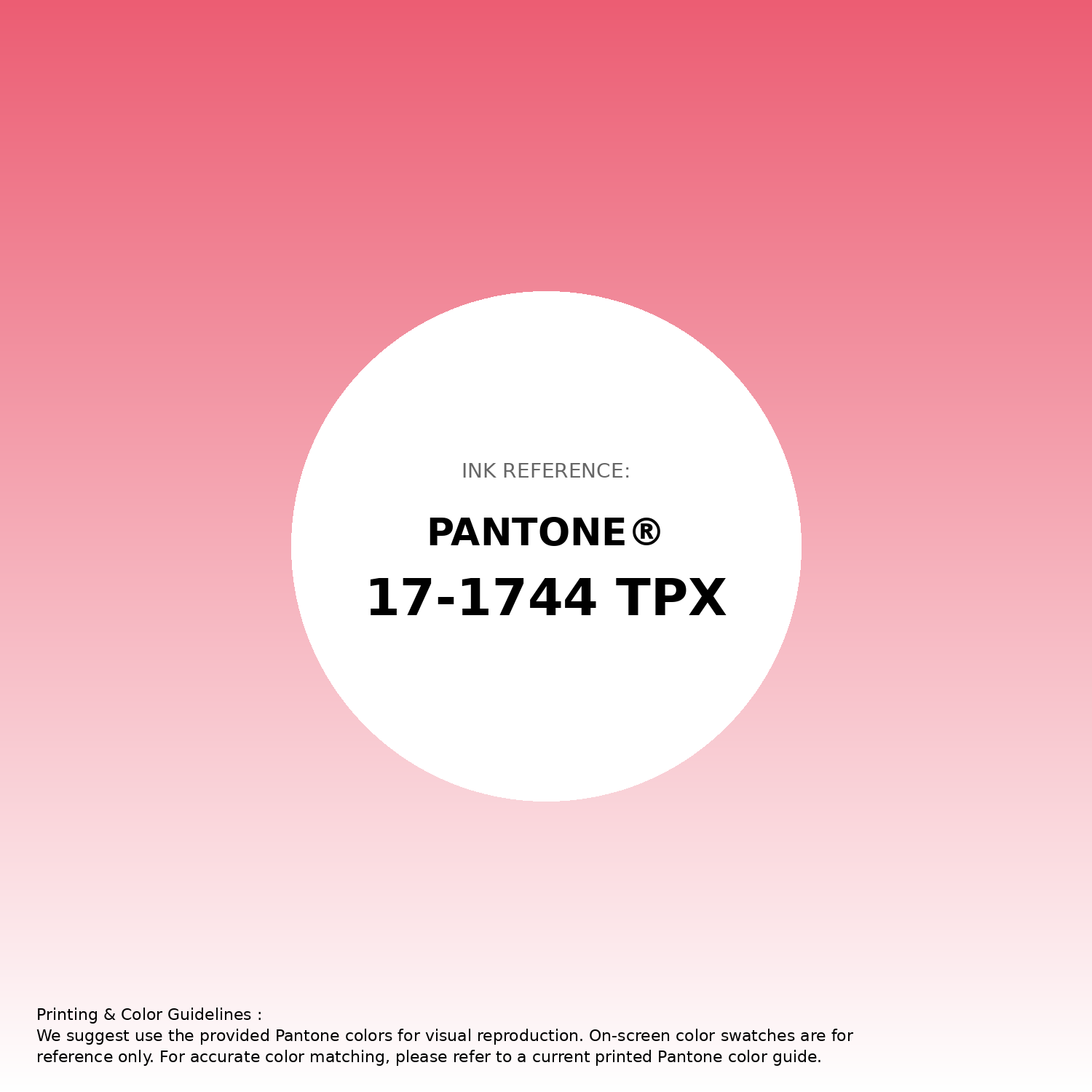 Stunning gradient artwork featuring Pantone 17-1744 Tpx Calypso Coral Color | Hex color Code #ec5d73. Beautiful color transitions perfect for modern designs and backgrounds. #gradient #colorart #design #ec5d73